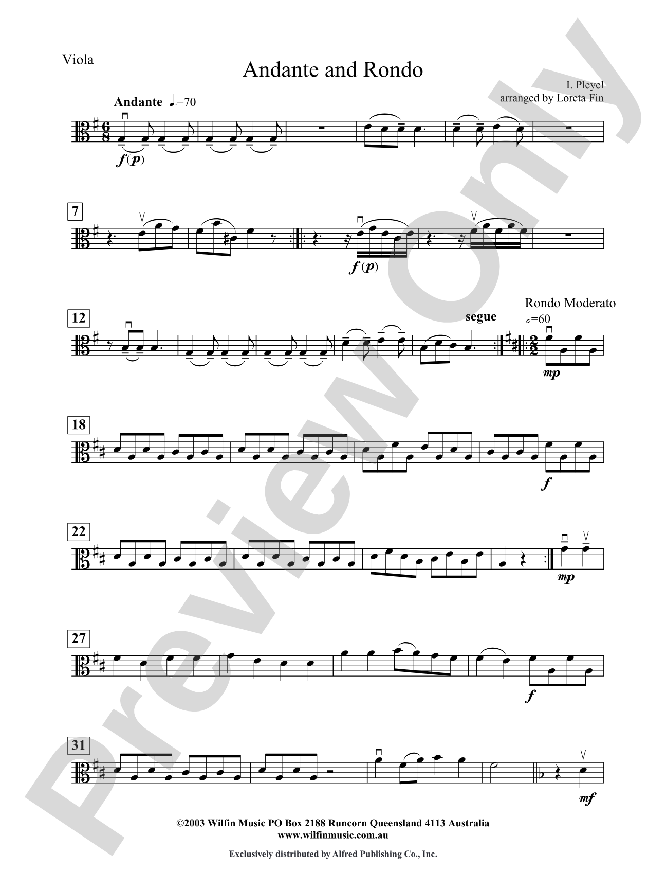 Andante and Rondo: Viola