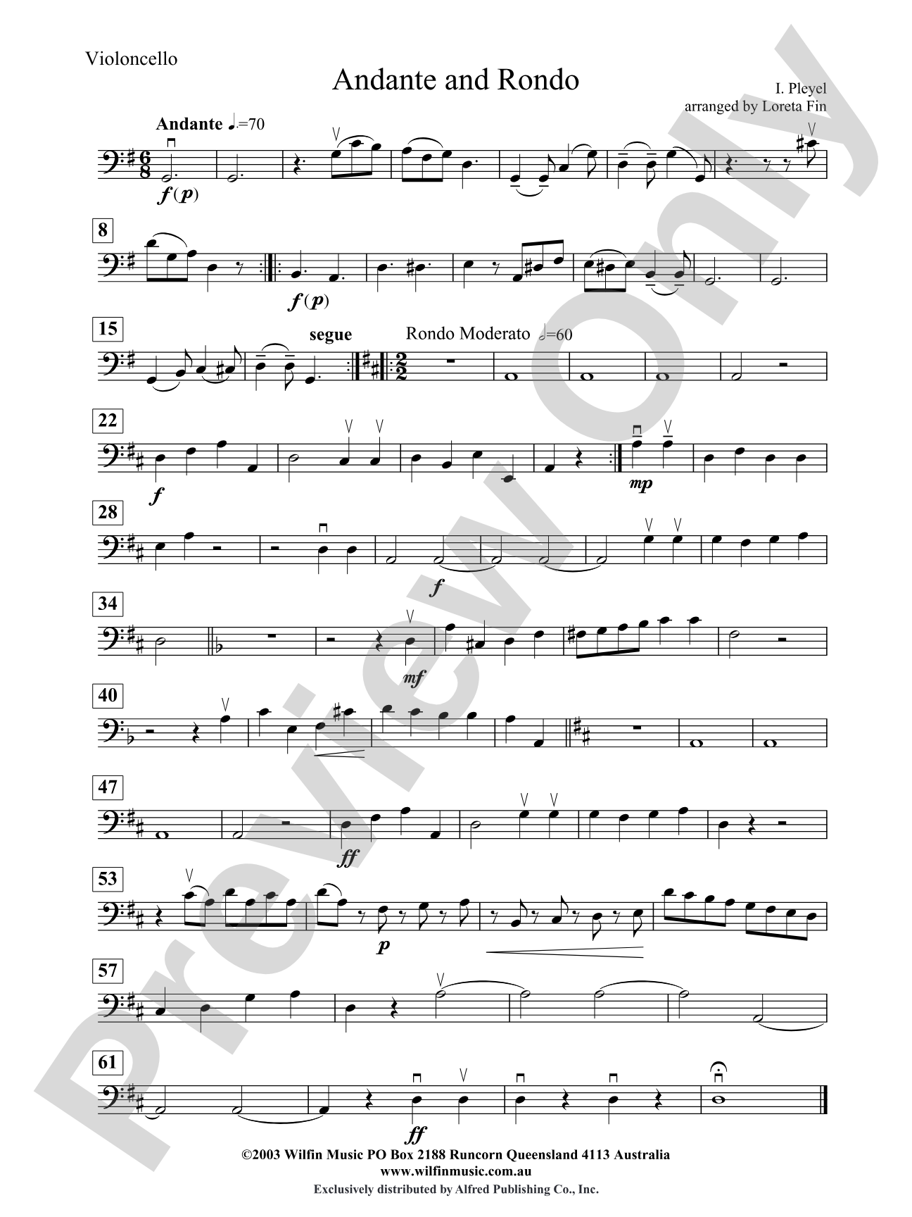 Andante and Rondo: Cello