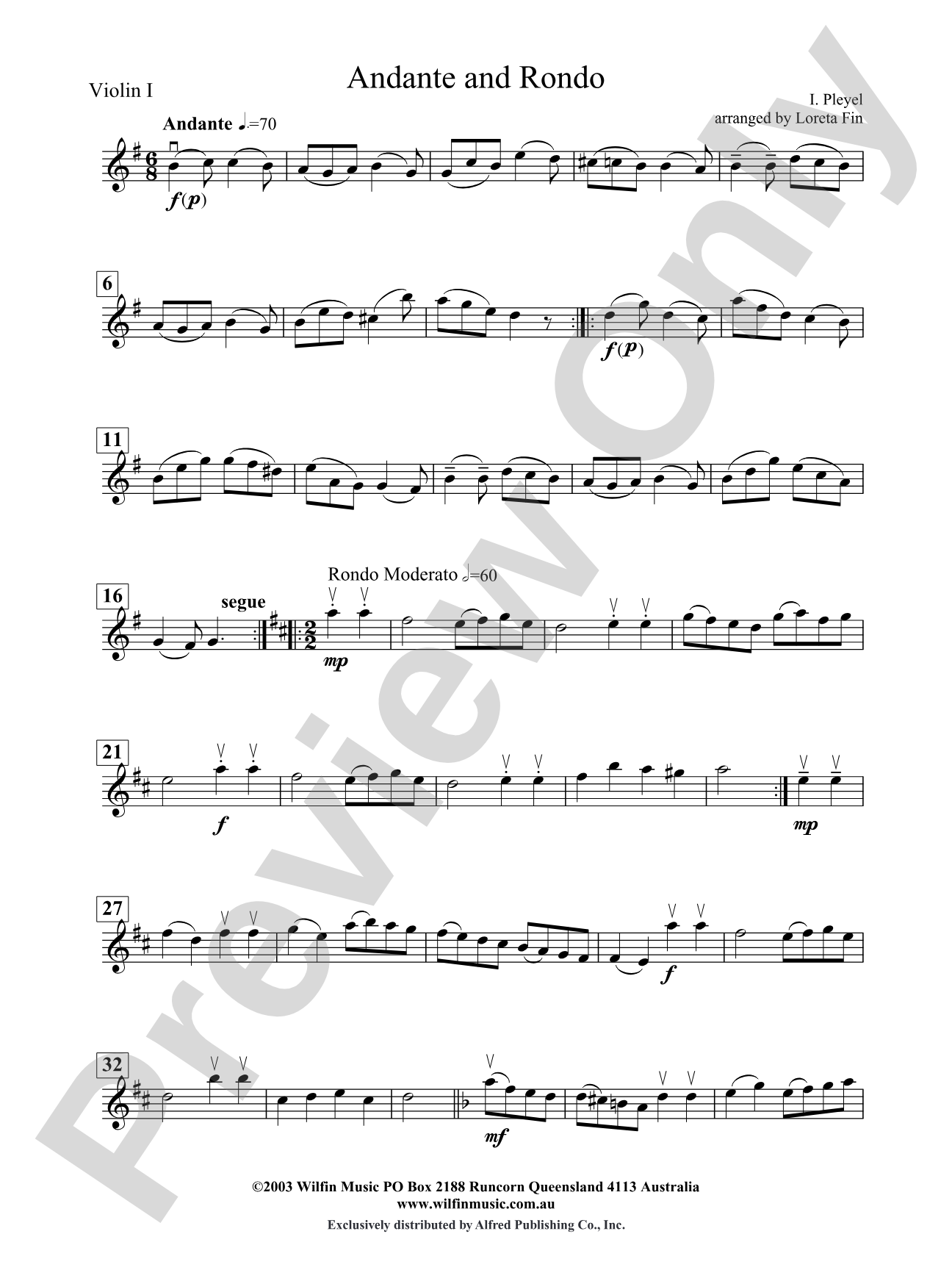 Andante and Rondo: 1st Violin