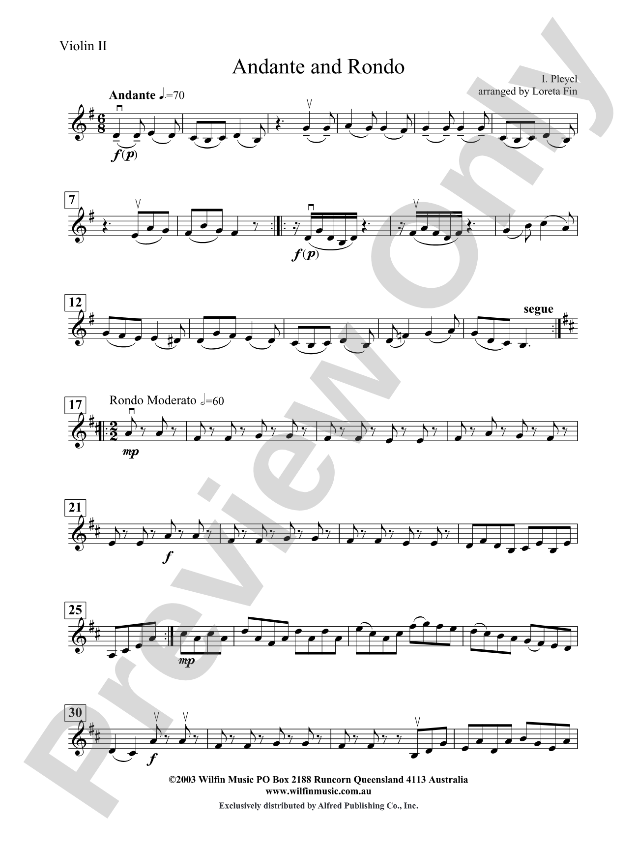 Andante and Rondo: 2nd Violin