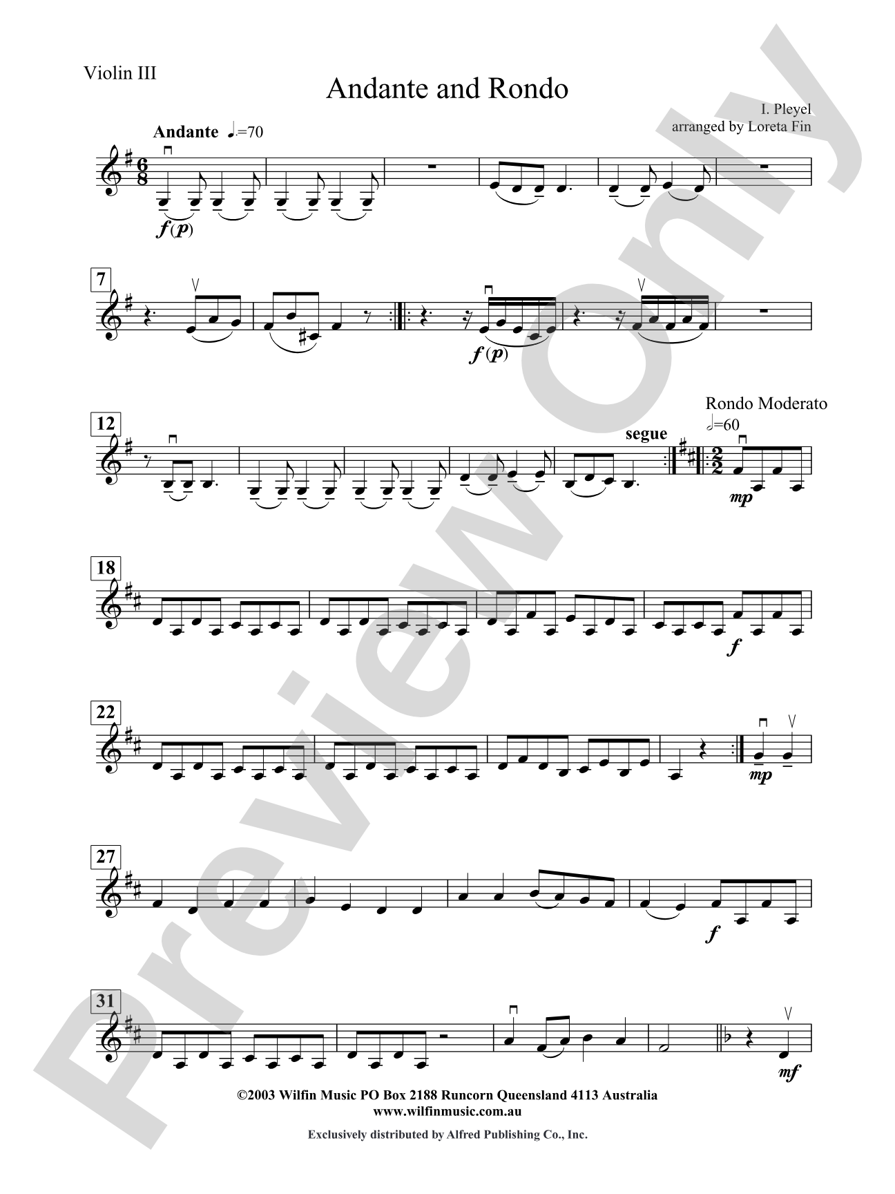 Andante and Rondo: 3rd Violin (Viola [TC])