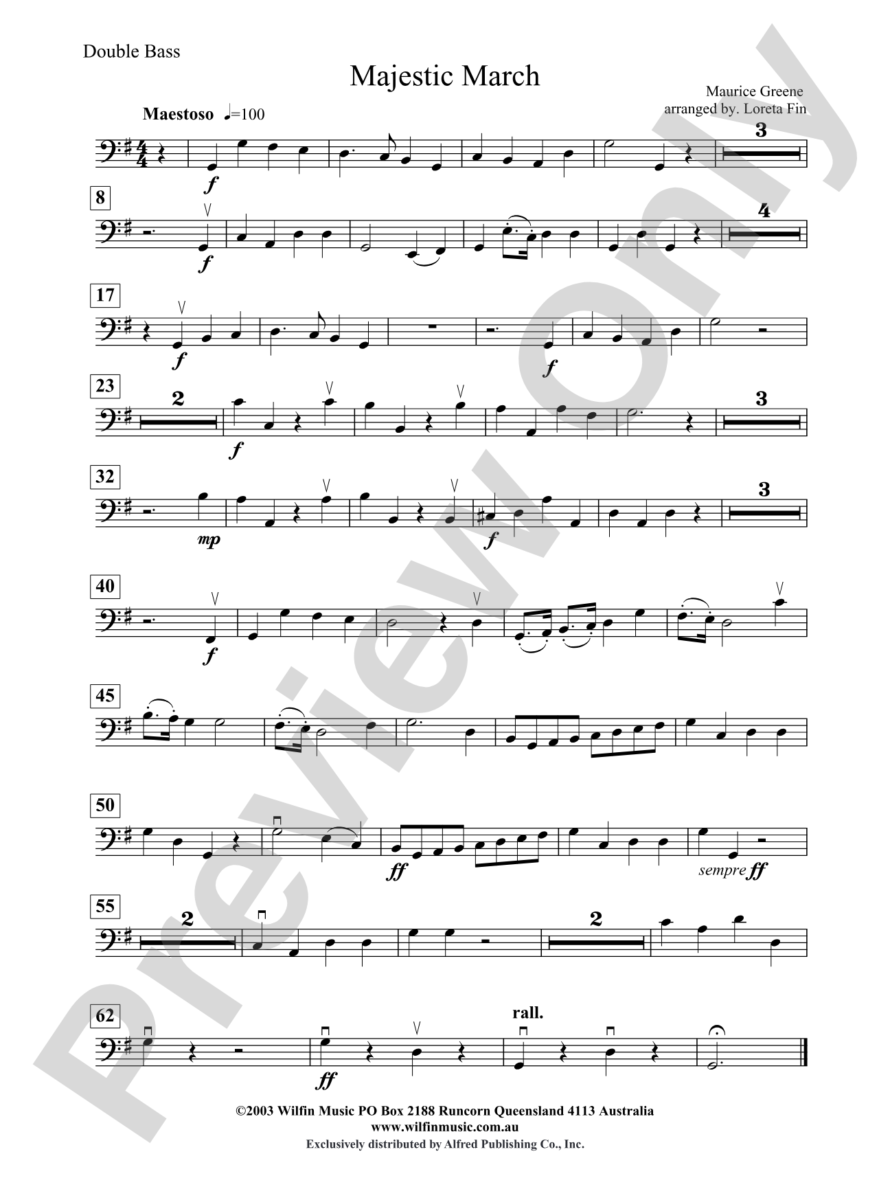 Majestic March: String Bass