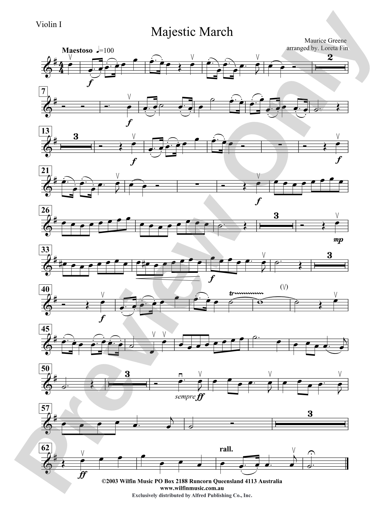 Majestic March: 1st Violin
