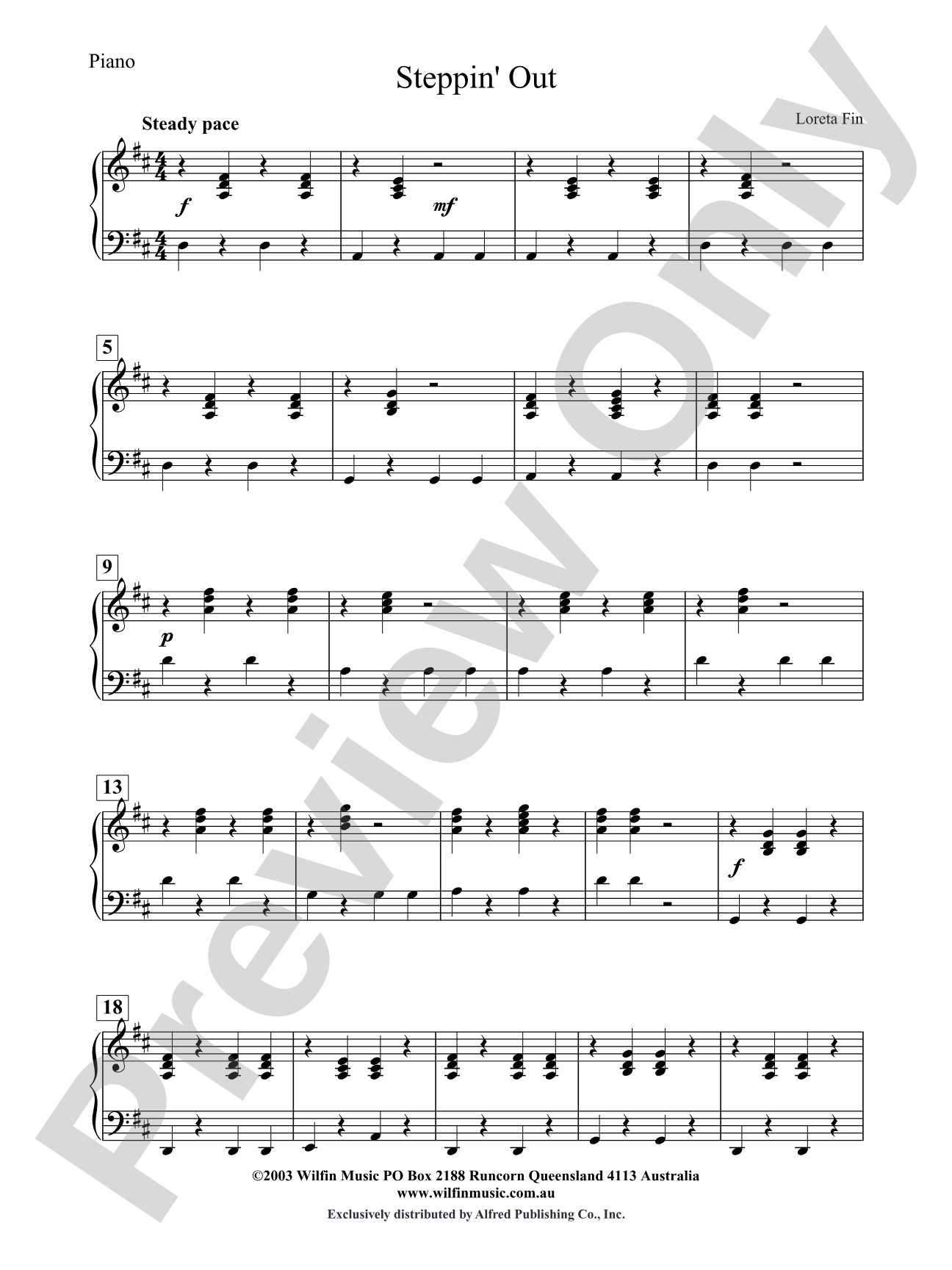 Steppin' Out: Piano Accompaniment