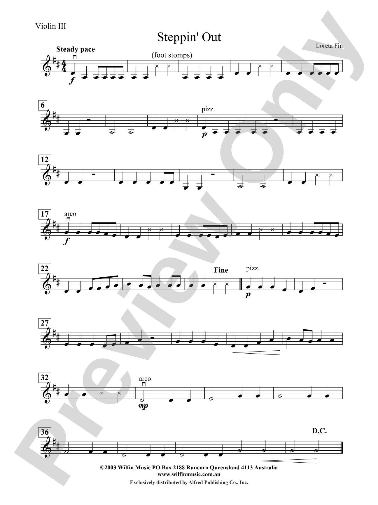Steppin' Out: 3rd Violin (Viola [TC])