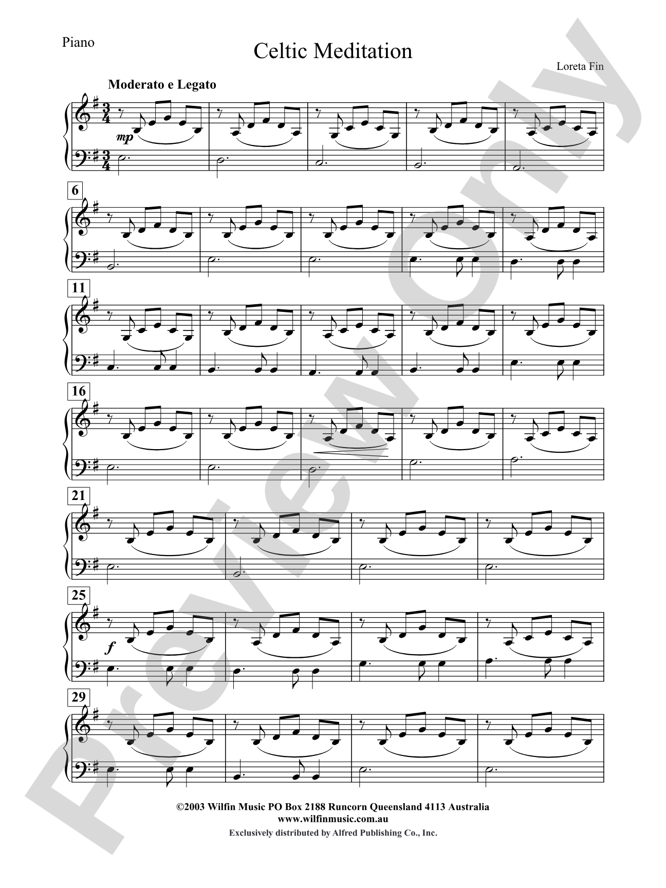 Celtic Meditation: Piano Accompaniment