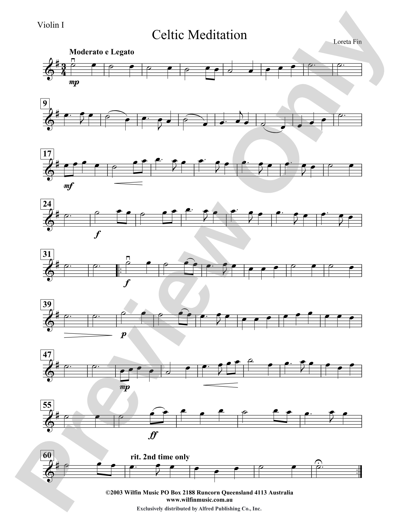 Celtic Meditation: 1st Violin