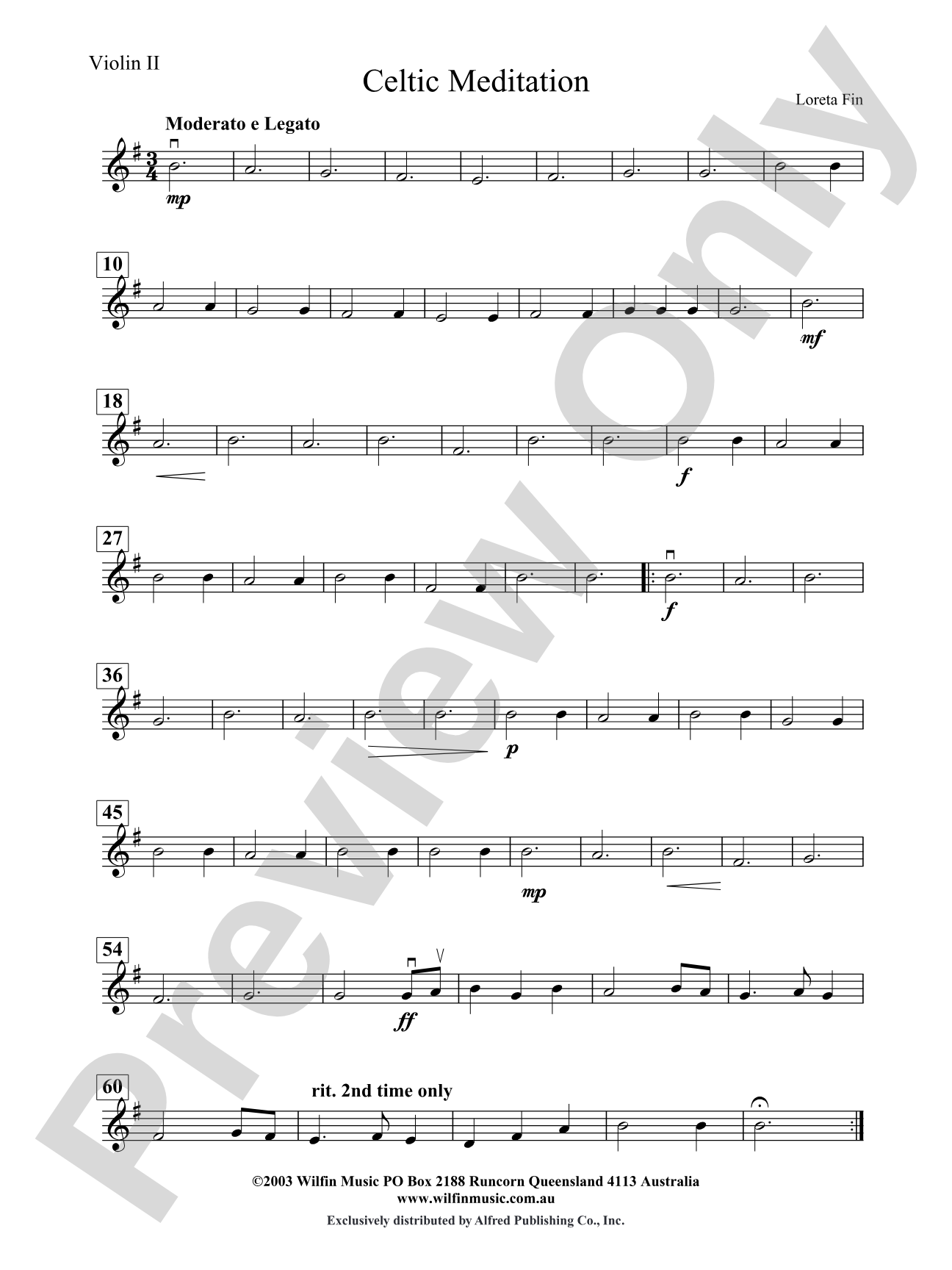 Celtic Meditation: 2nd Violin