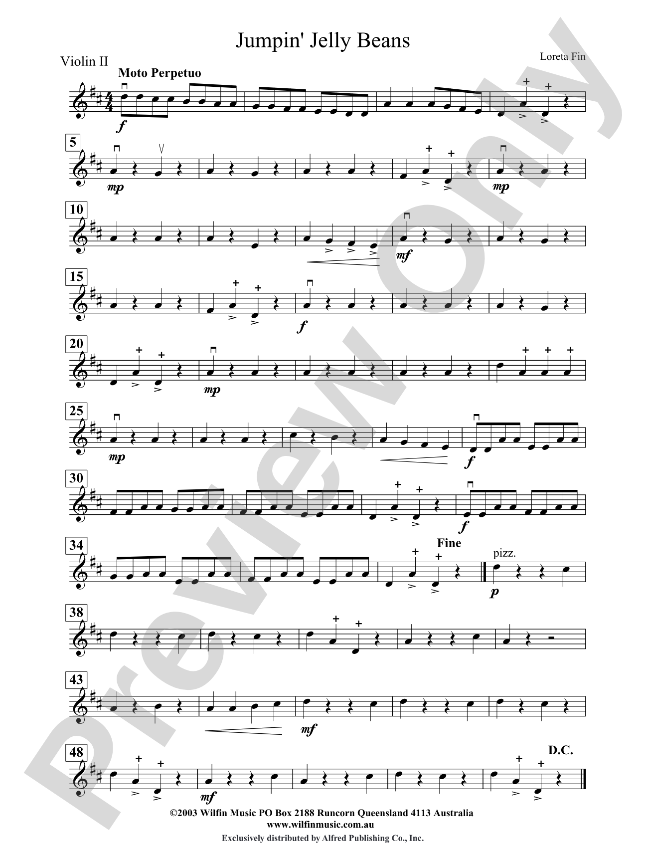 Jumpin' Jelly Beans: 2nd Violin