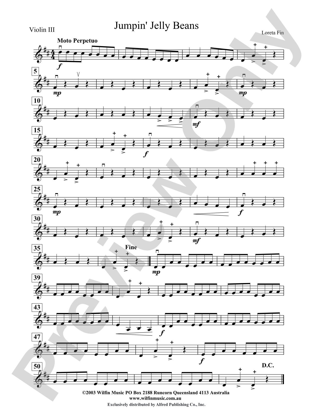 Jumpin' Jelly Beans: 3rd Violin (Viola [TC])