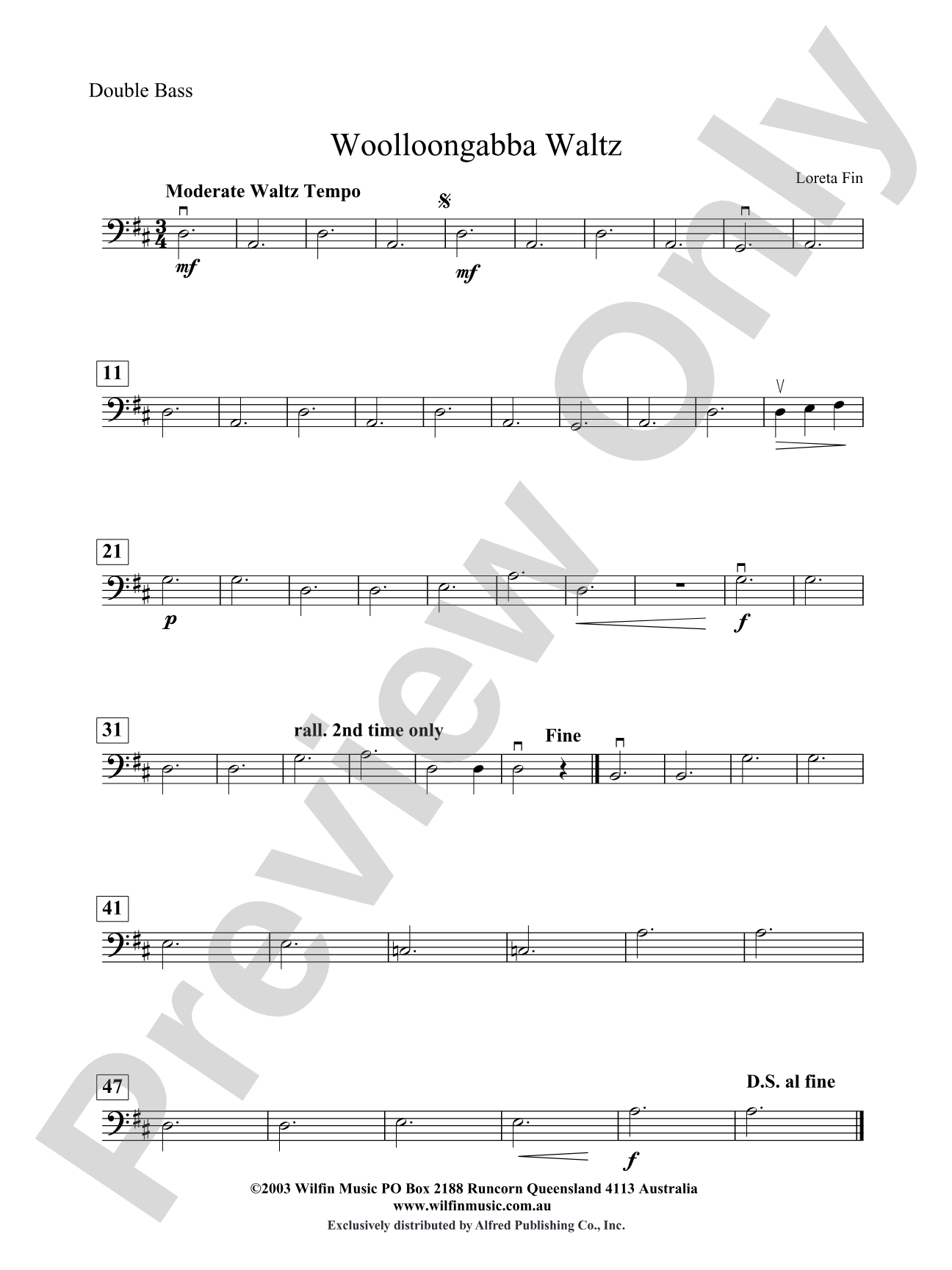 Woolloongabba Waltz: String Bass
