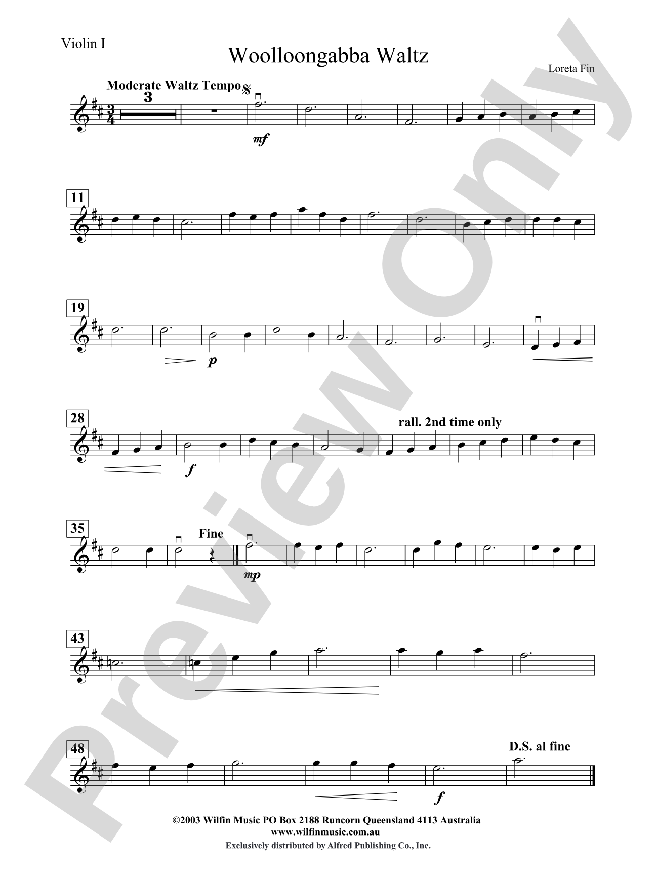 Woolloongabba Waltz: 1st Violin
