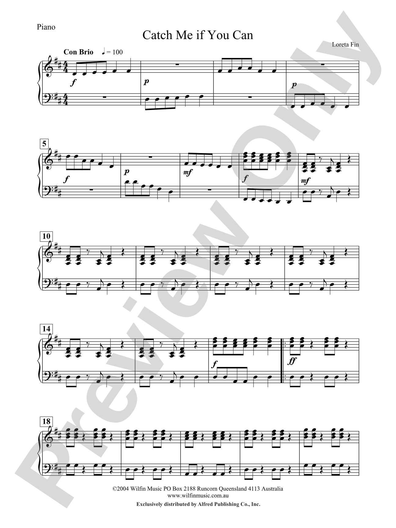 Catch Me If You Can: Piano Accompaniment