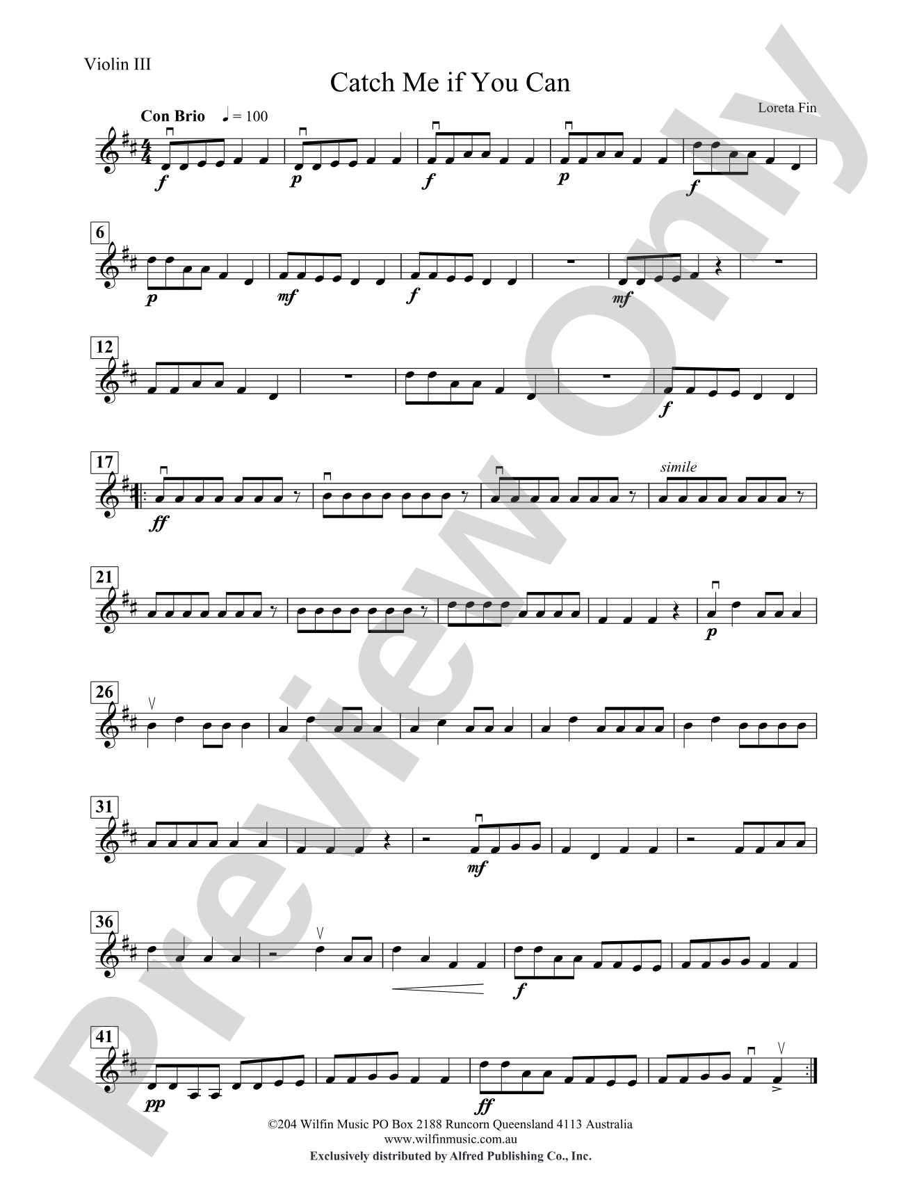 Catch Me If You Can: 3rd Violin (Viola [TC])