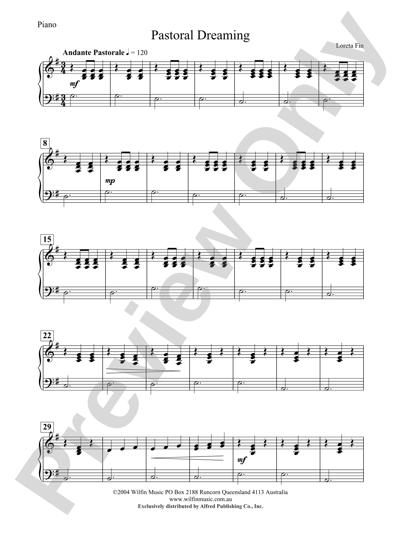 Pastoral Dreaming: Piano Accompaniment