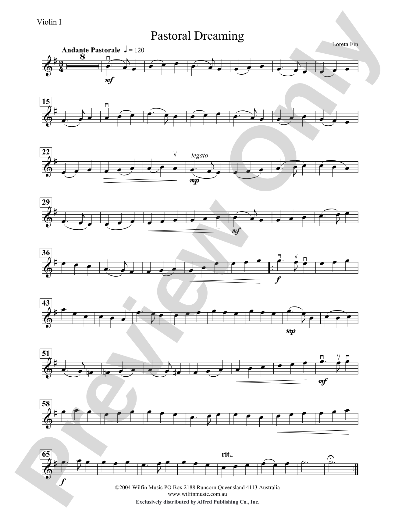 Pastoral Dreaming: 1st Violin