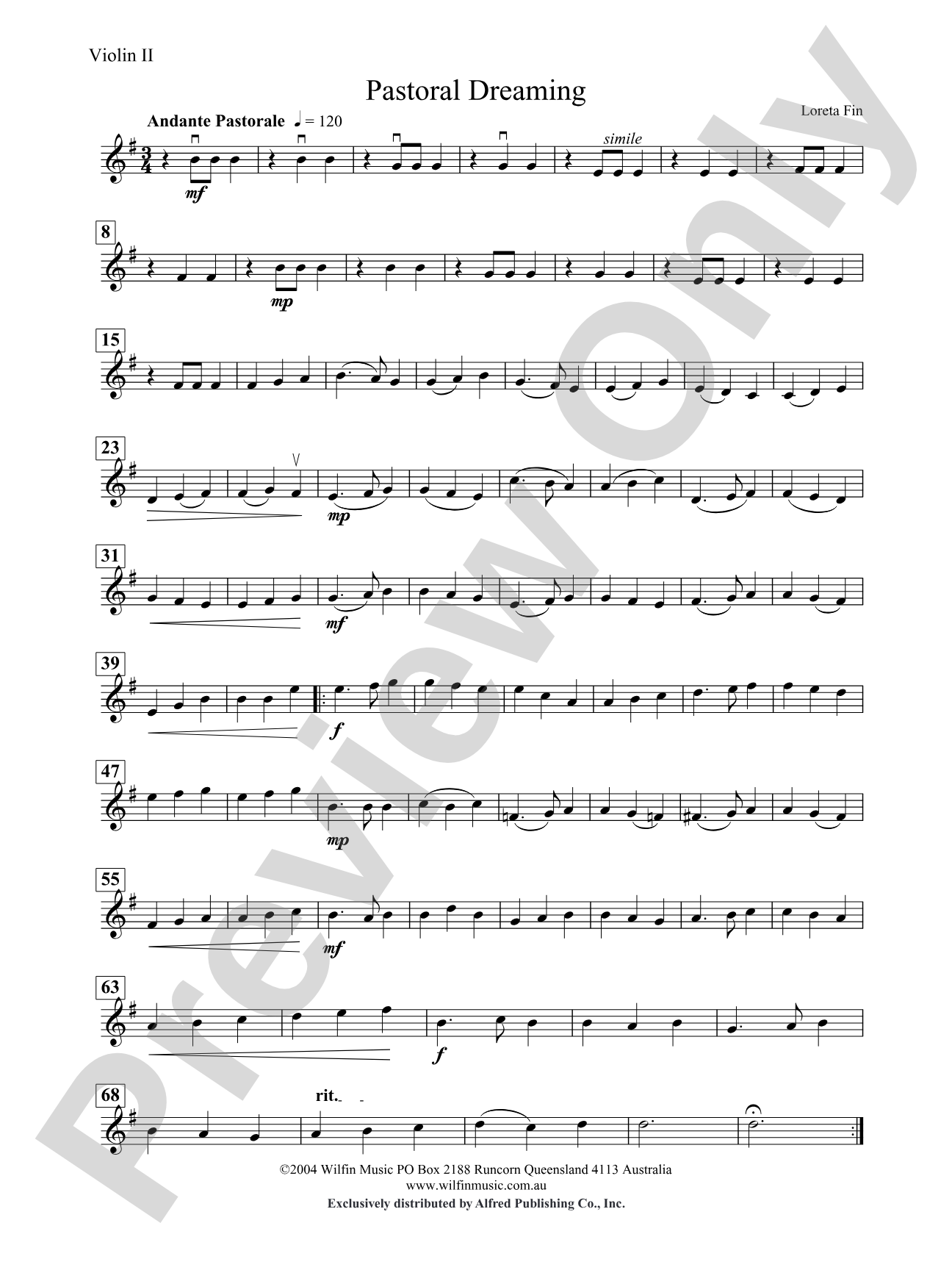 Pastoral Dreaming: 2nd Violin