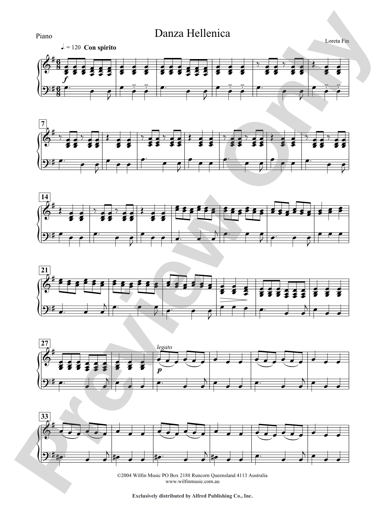Danza Hellenica: Piano Accompaniment