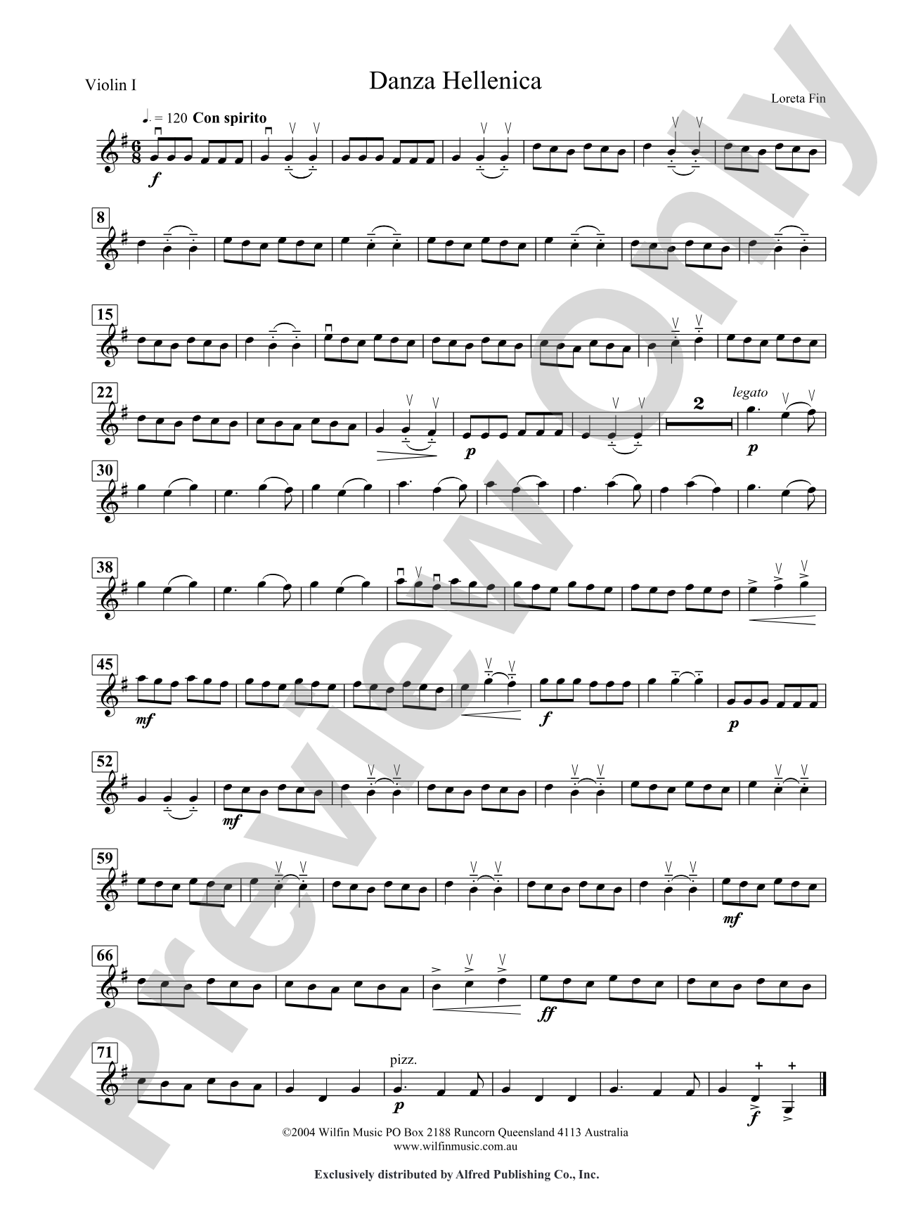 Danza Hellenica: 1st Violin