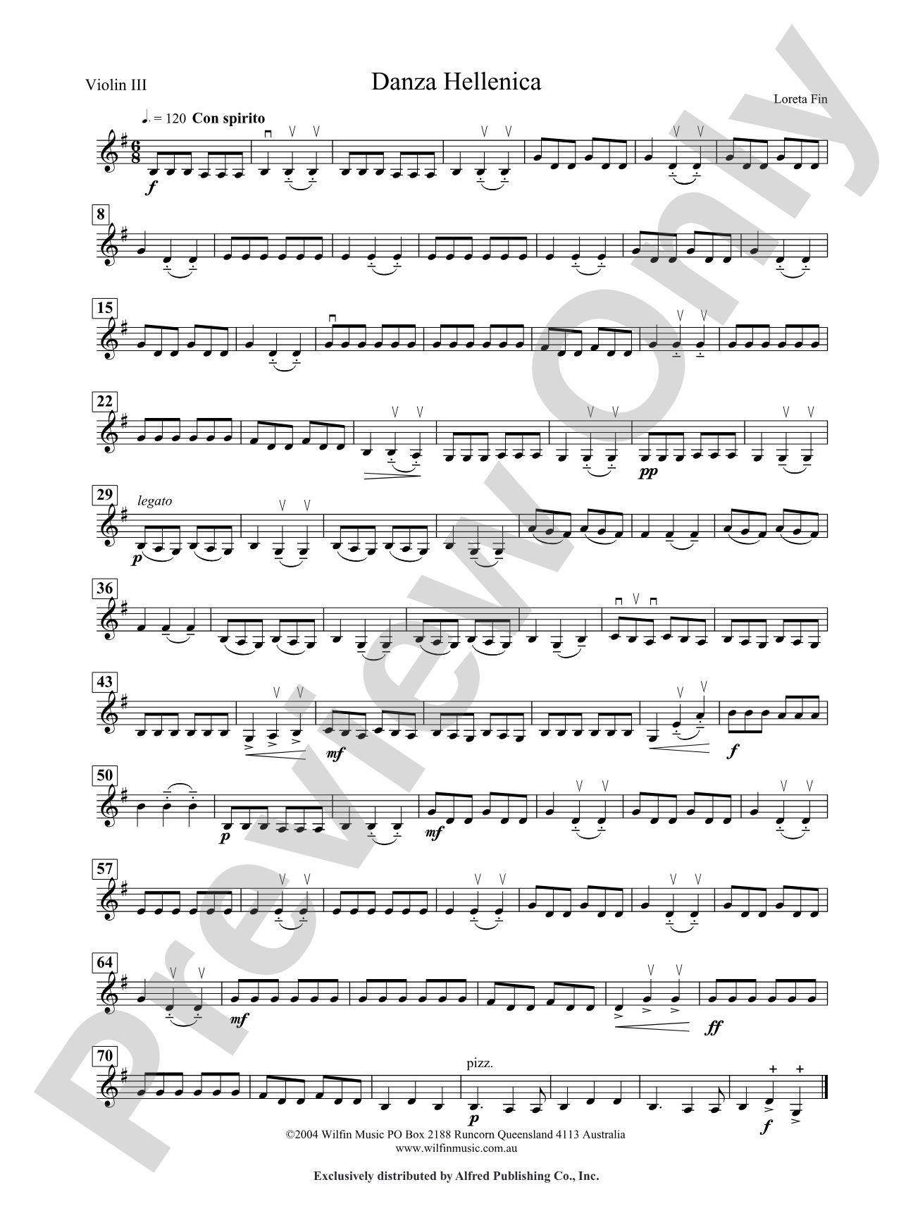 Danza Hellenica: 3rd Violin (Viola [TC])