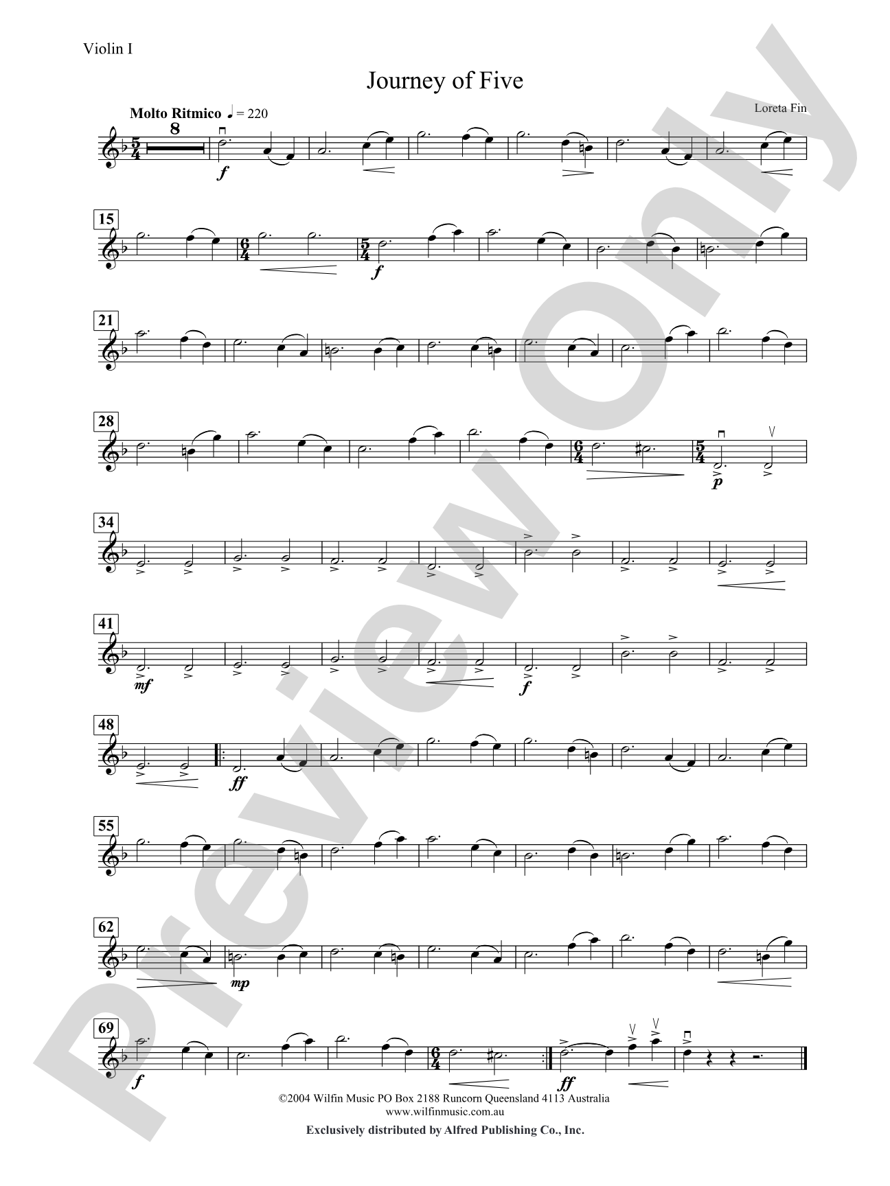 Journey of Five: 1st Violin