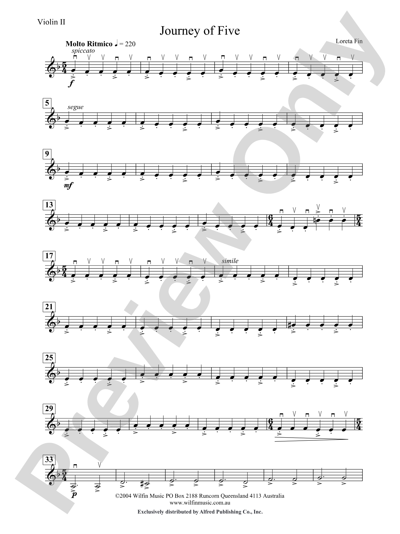Journey of Five: 2nd Violin