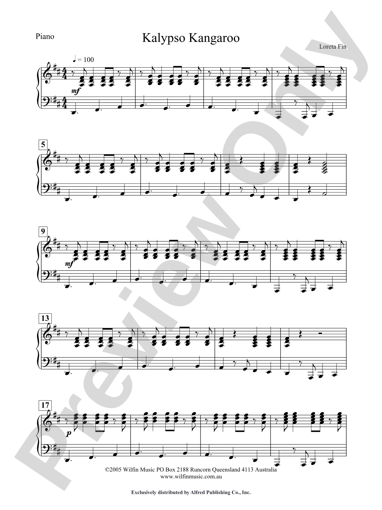 Kalypso Kangaroo: Piano Accompaniment