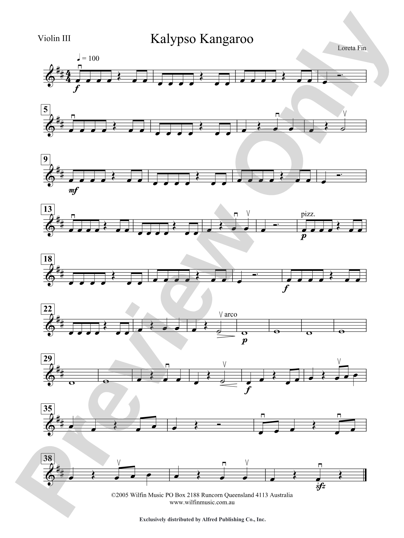 Kalypso Kangaroo: 3rd Violin (Viola [TC])