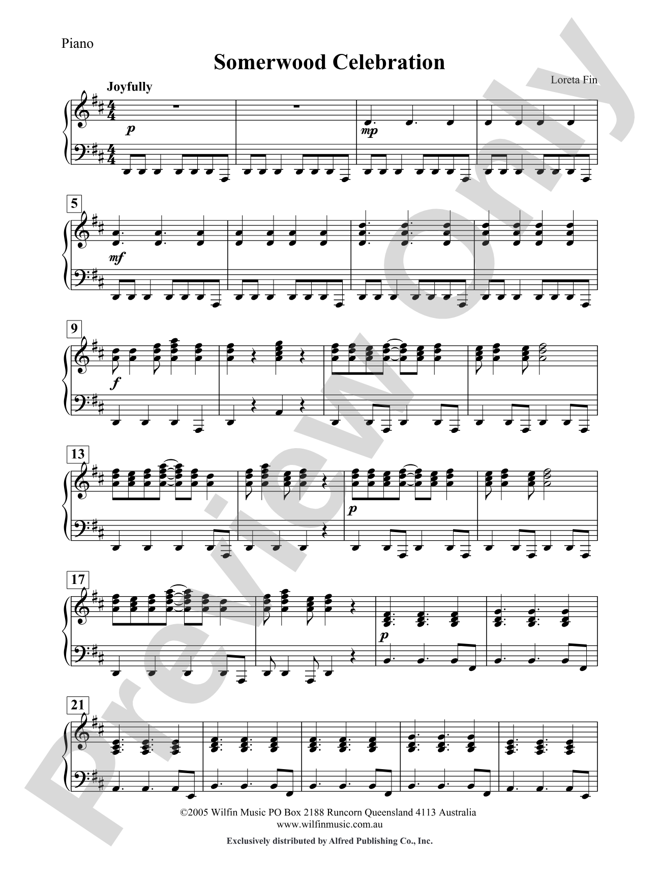 Somerwood Celebration: Piano Accompaniment