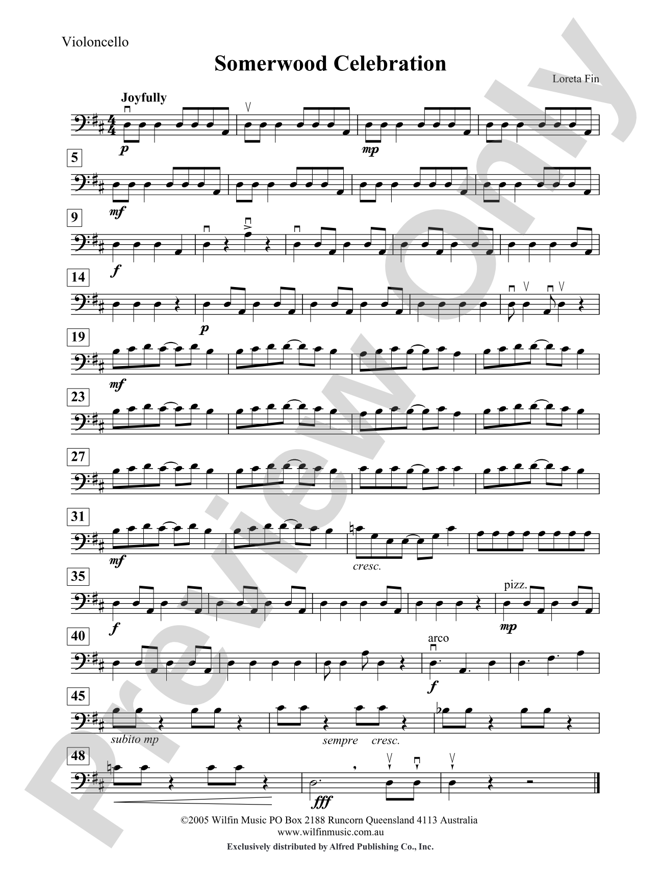 Somerwood Celebration: Cello