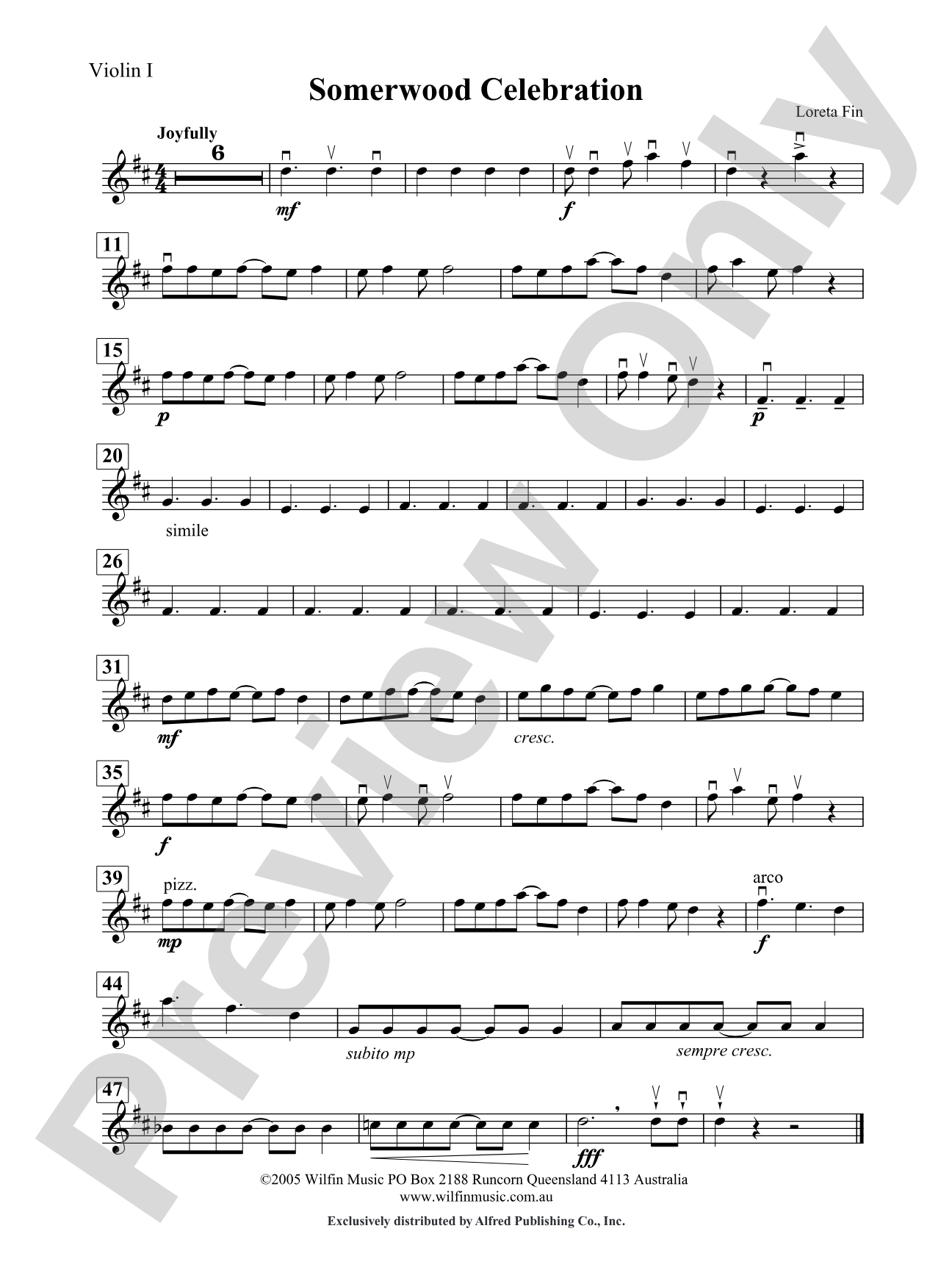 Somerwood Celebration: 1st Violin