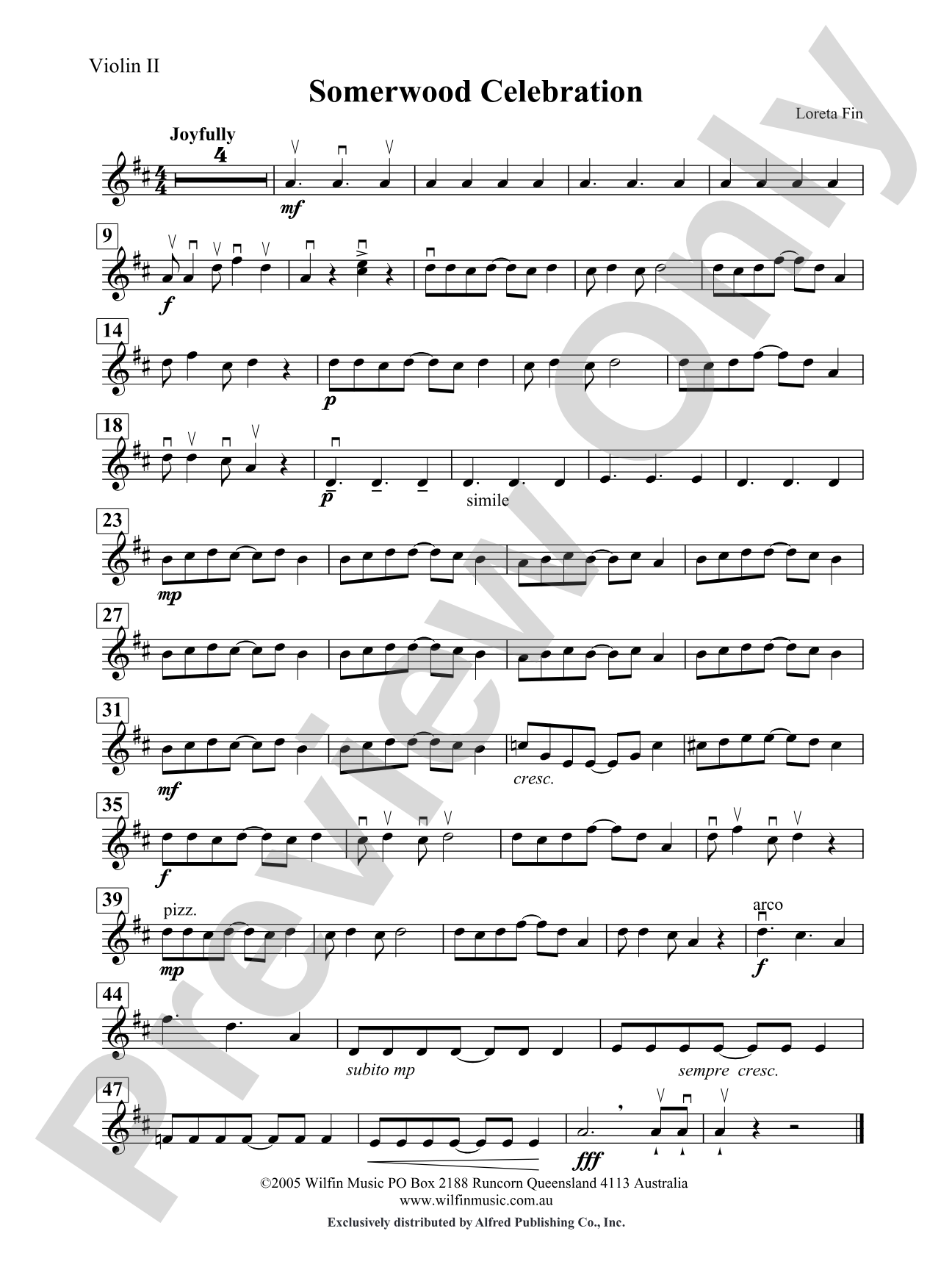Somerwood Celebration: 2nd Violin