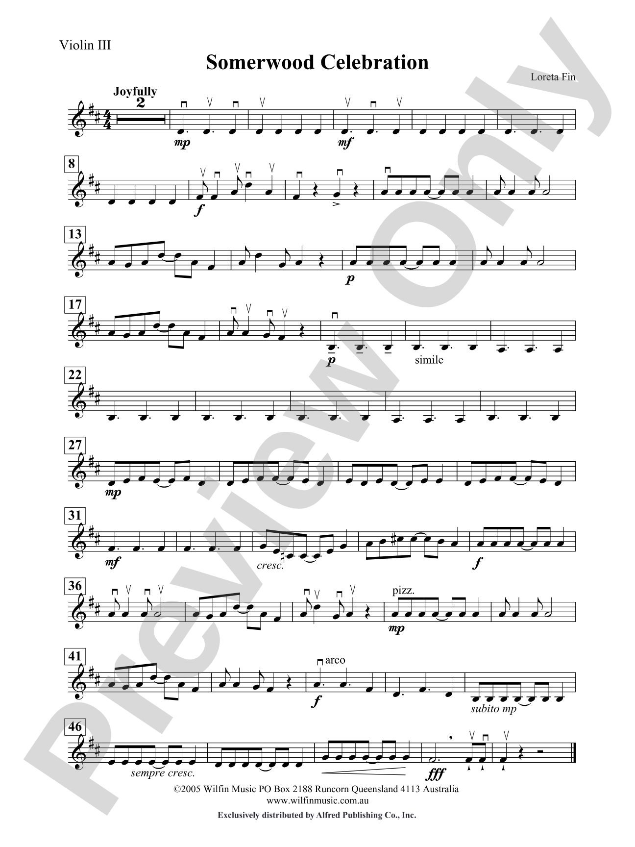 Somerwood Celebration: 3rd Violin (Viola [TC])