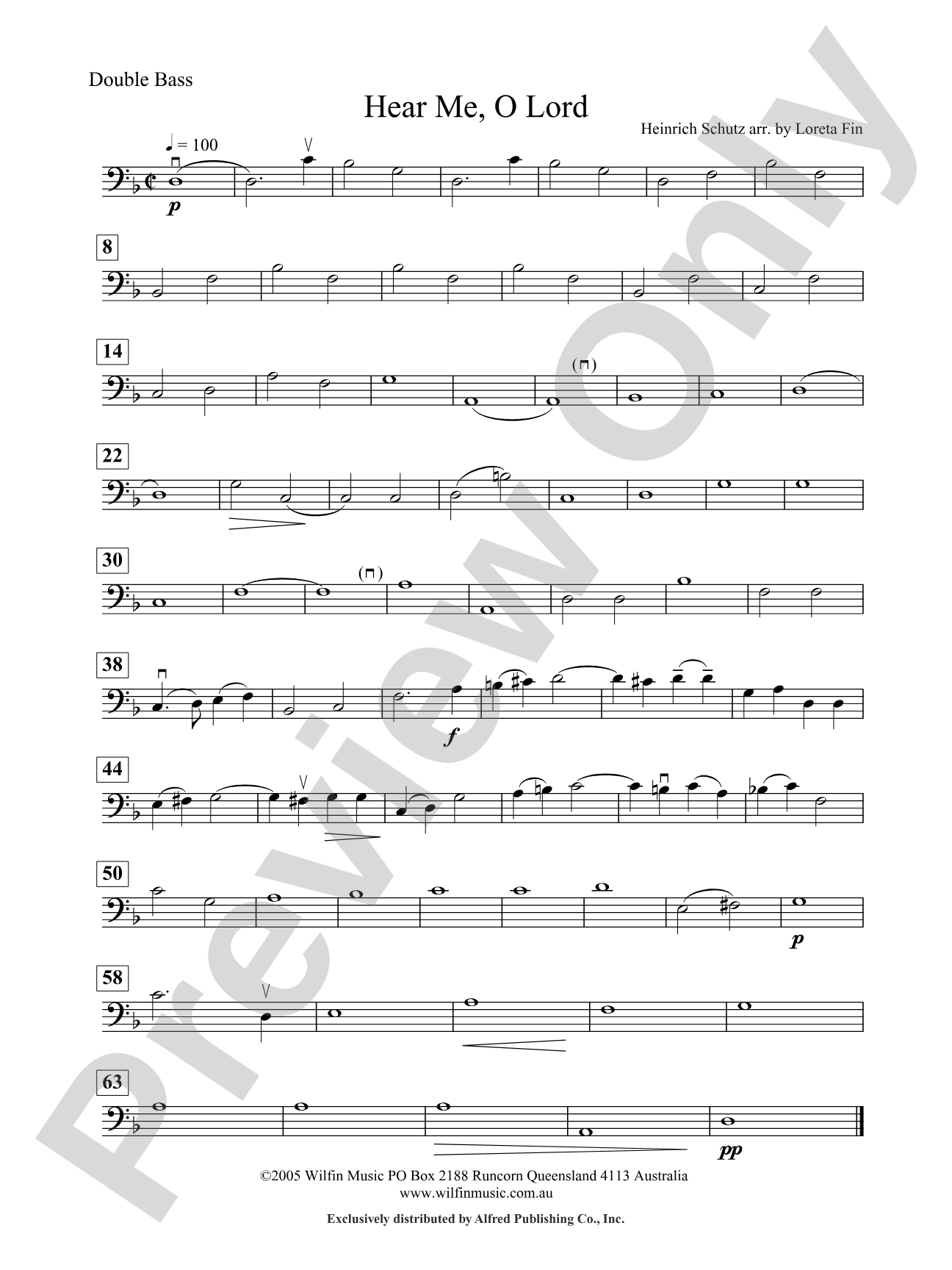 Hear Me O Lord: String Bass