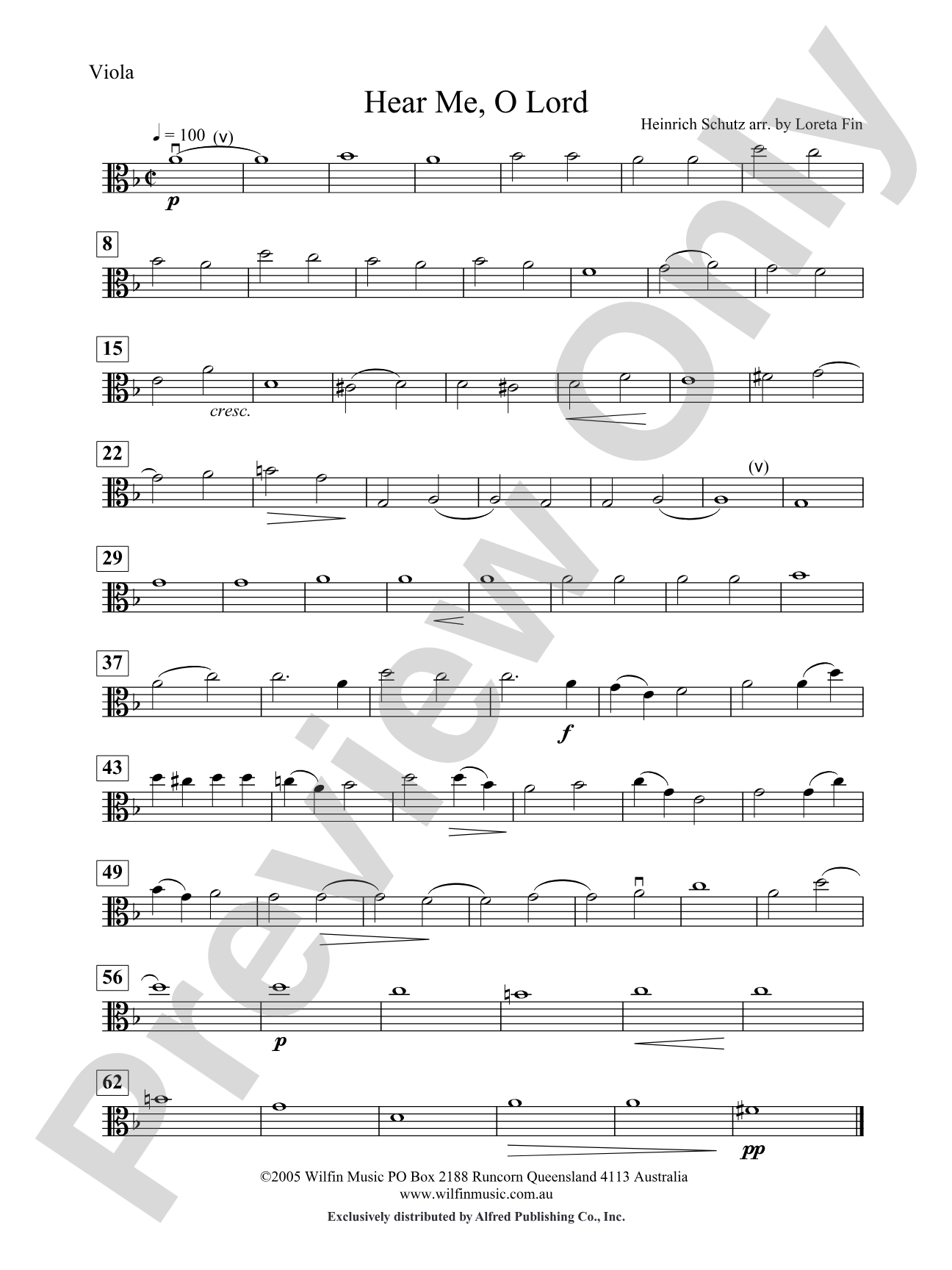 Hear Me O Lord: Viola