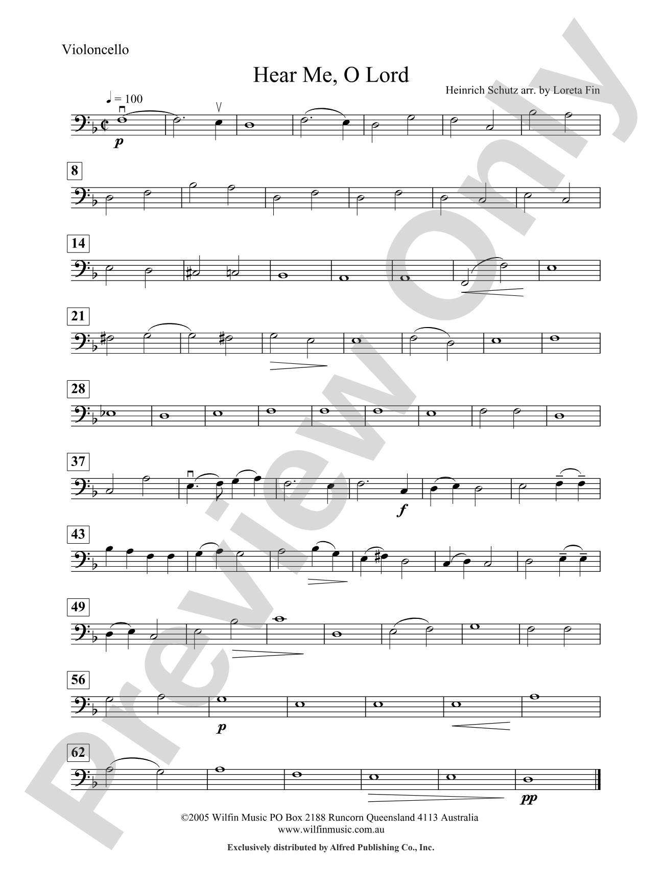 Hear Me O Lord: Cello