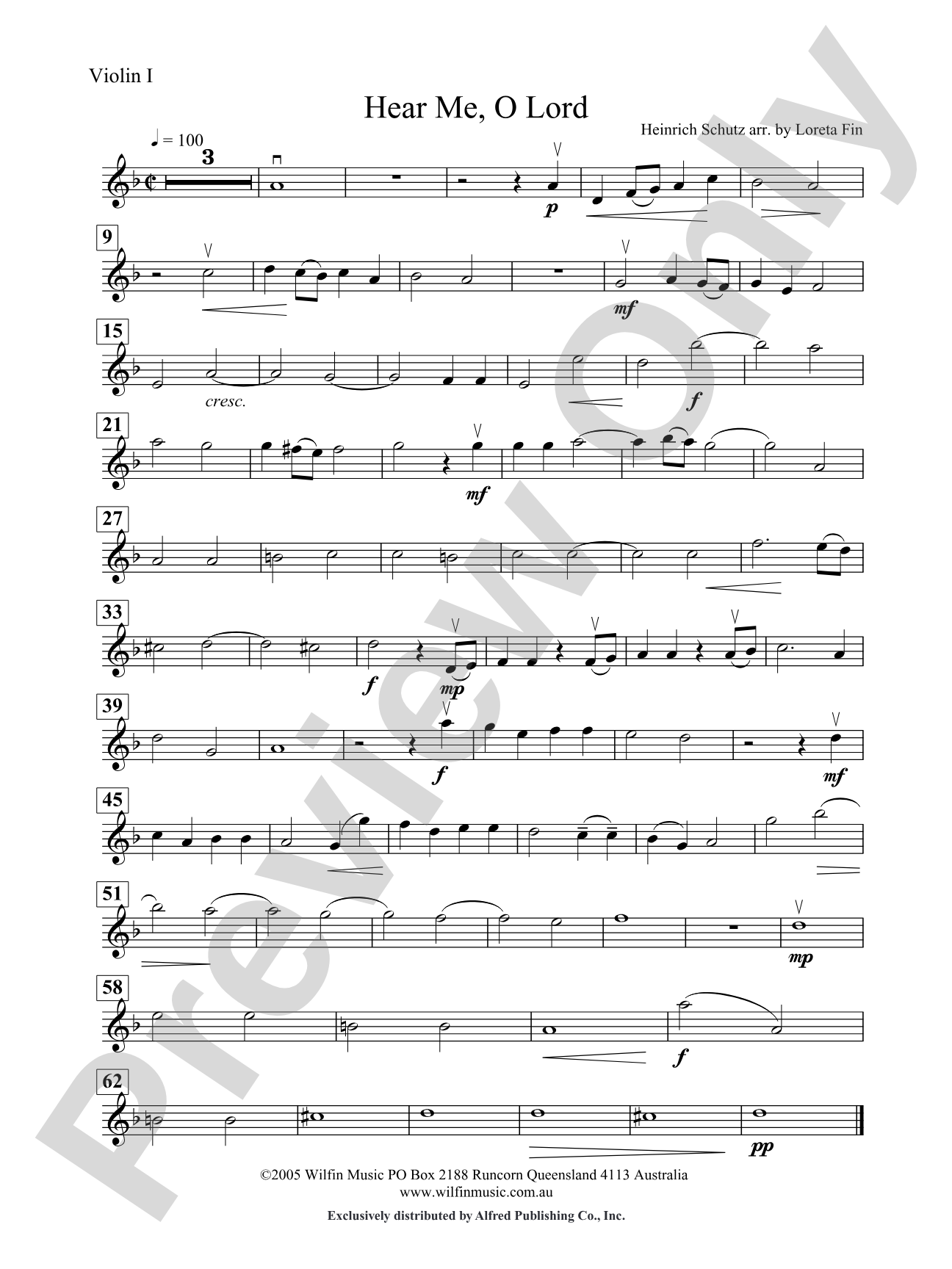 Hear Me O Lord: 1st Violin