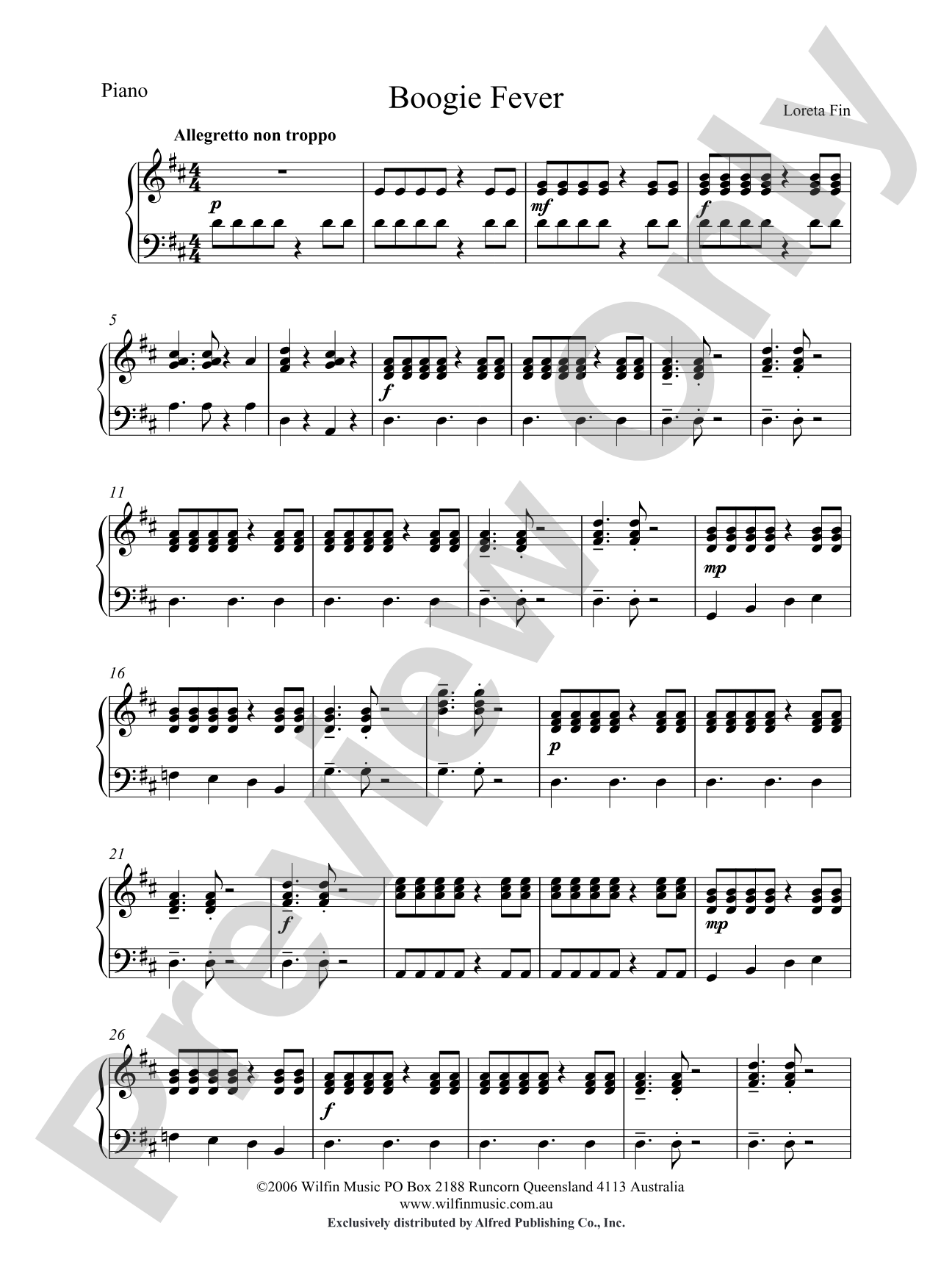 Boogie Fever: Piano Accompaniment