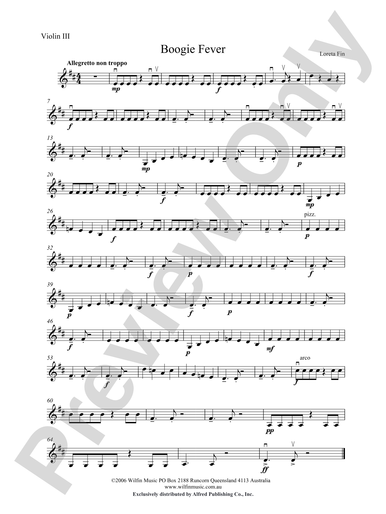 Boogie Fever: 3rd Violin (Viola [TC])