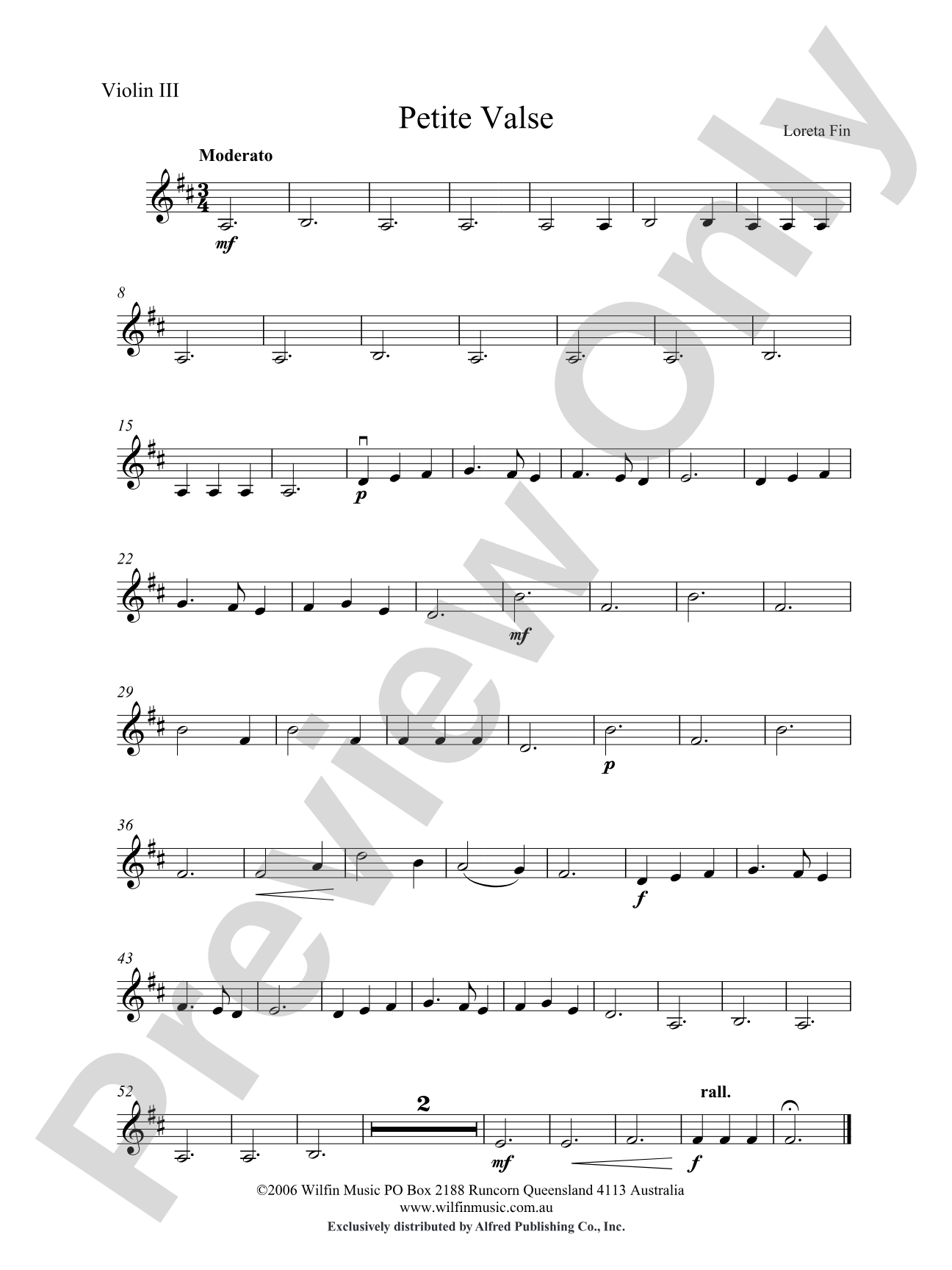 Petite Valse: 3rd Violin (Viola [TC])
