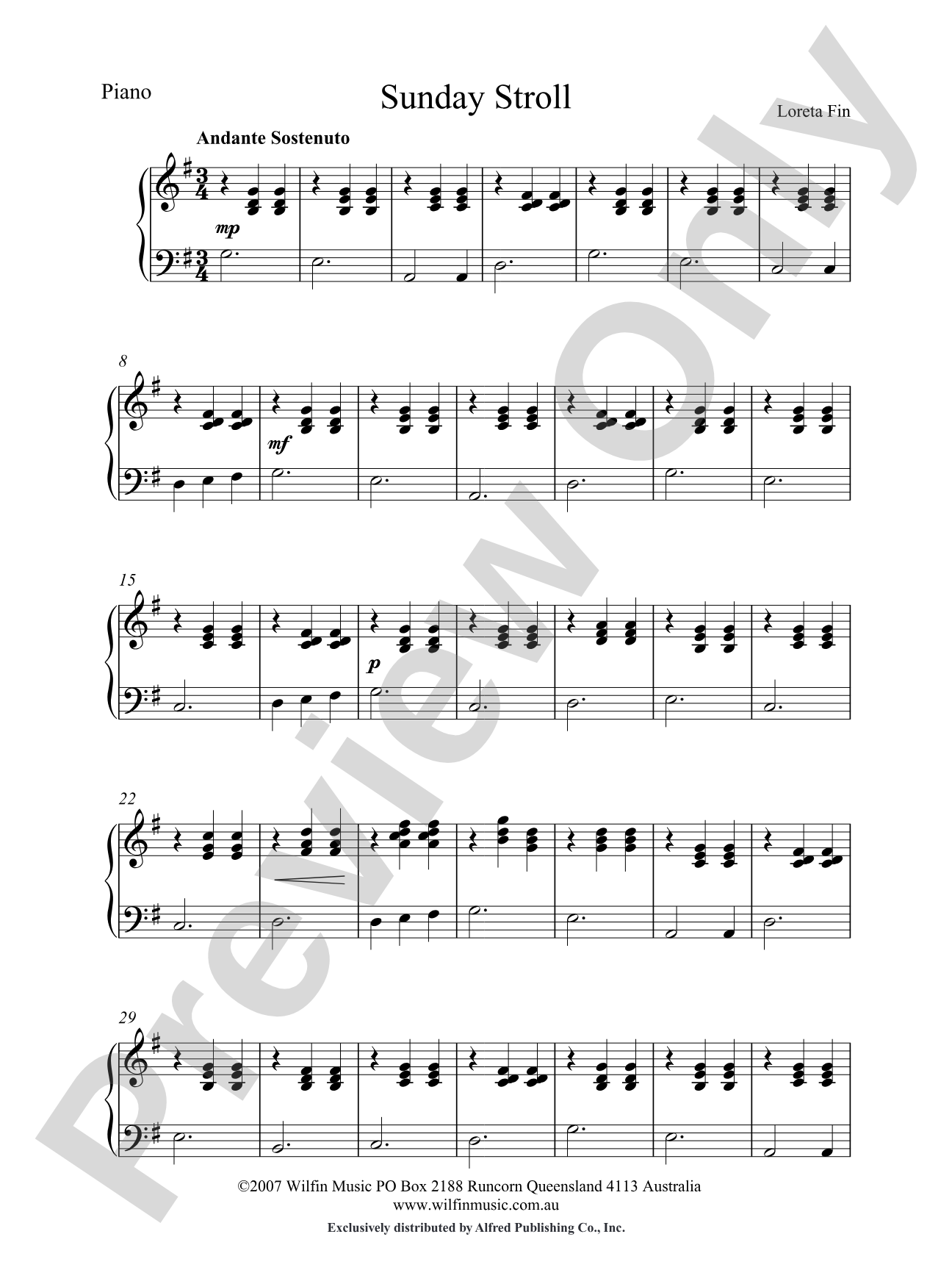 Sunday Stroll: Piano Accompaniment