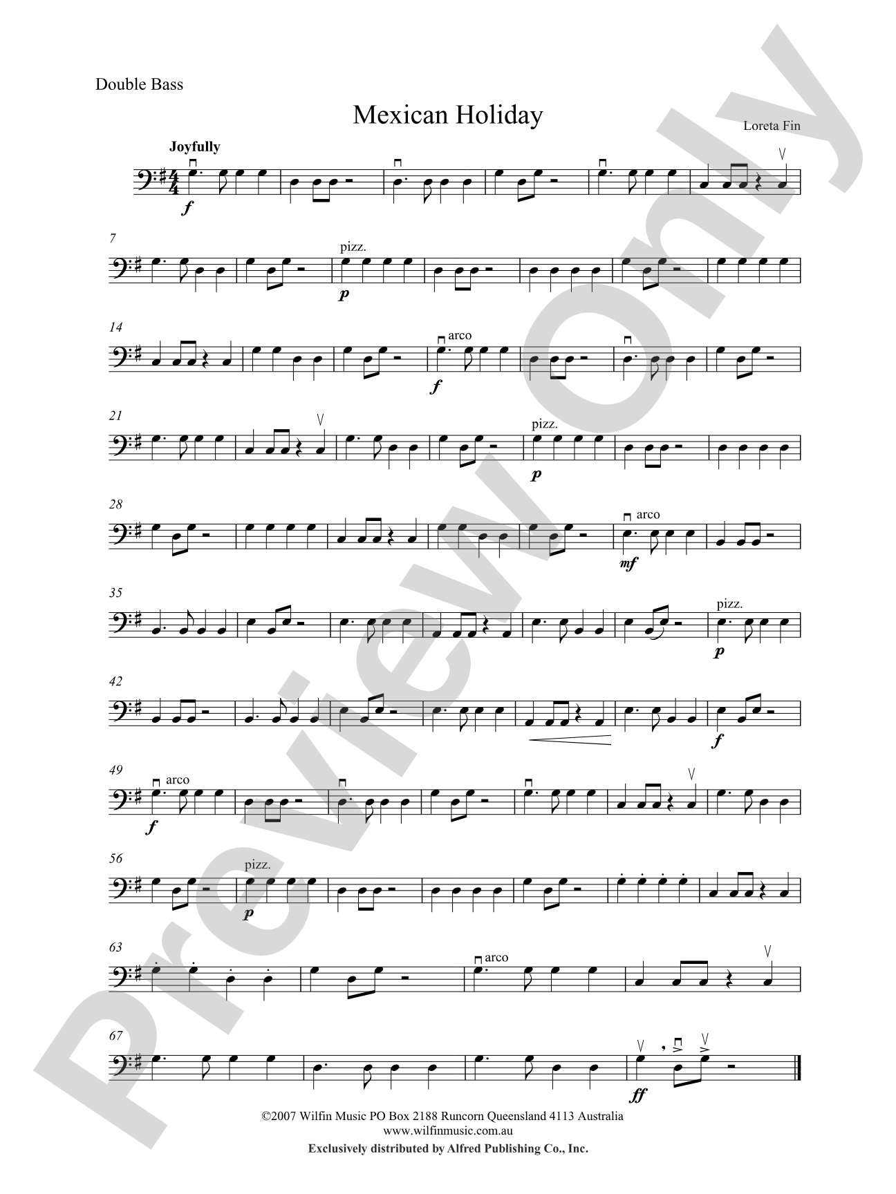 Mexican Holiday: String Bass