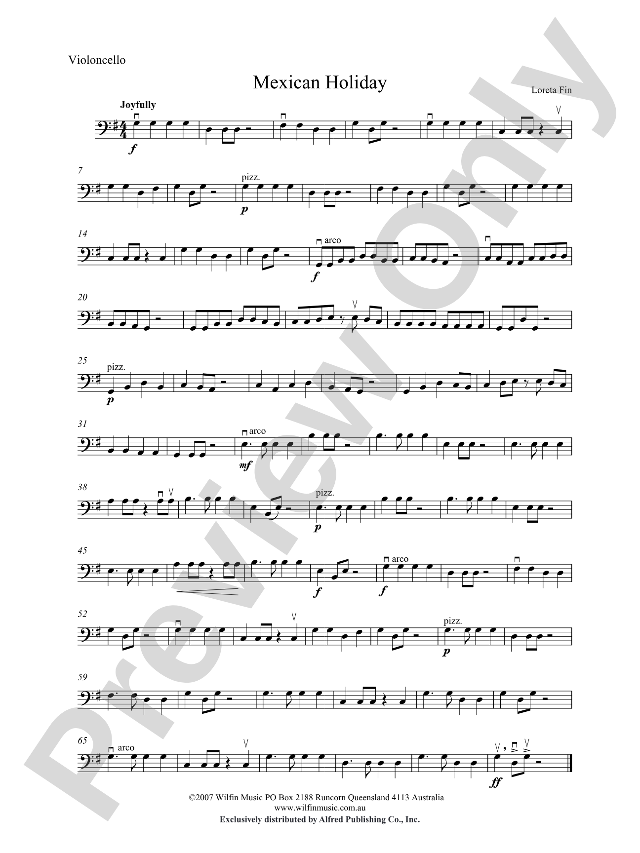 Mexican Holiday: Cello