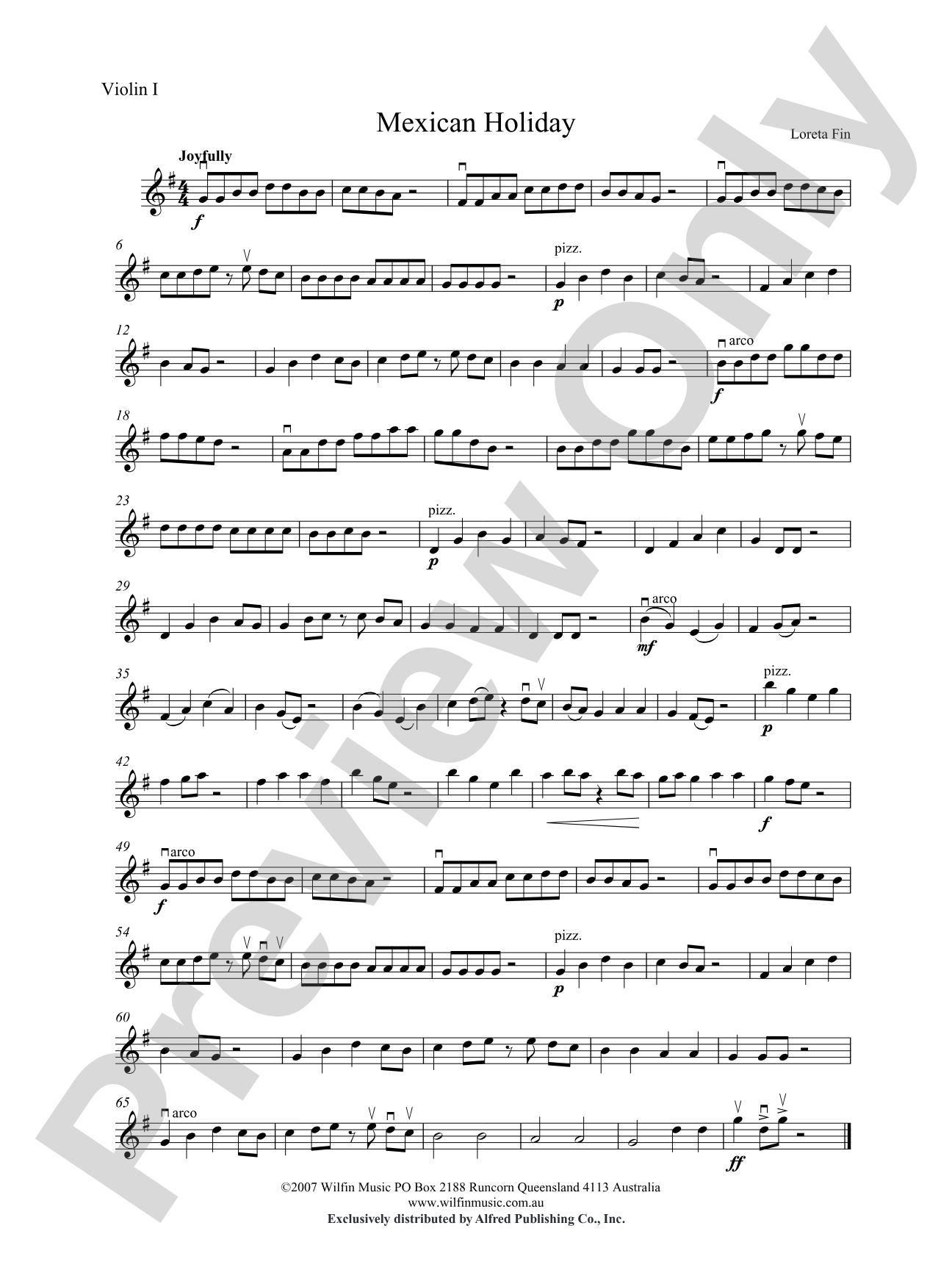 Mexican Holiday: 1st Violin