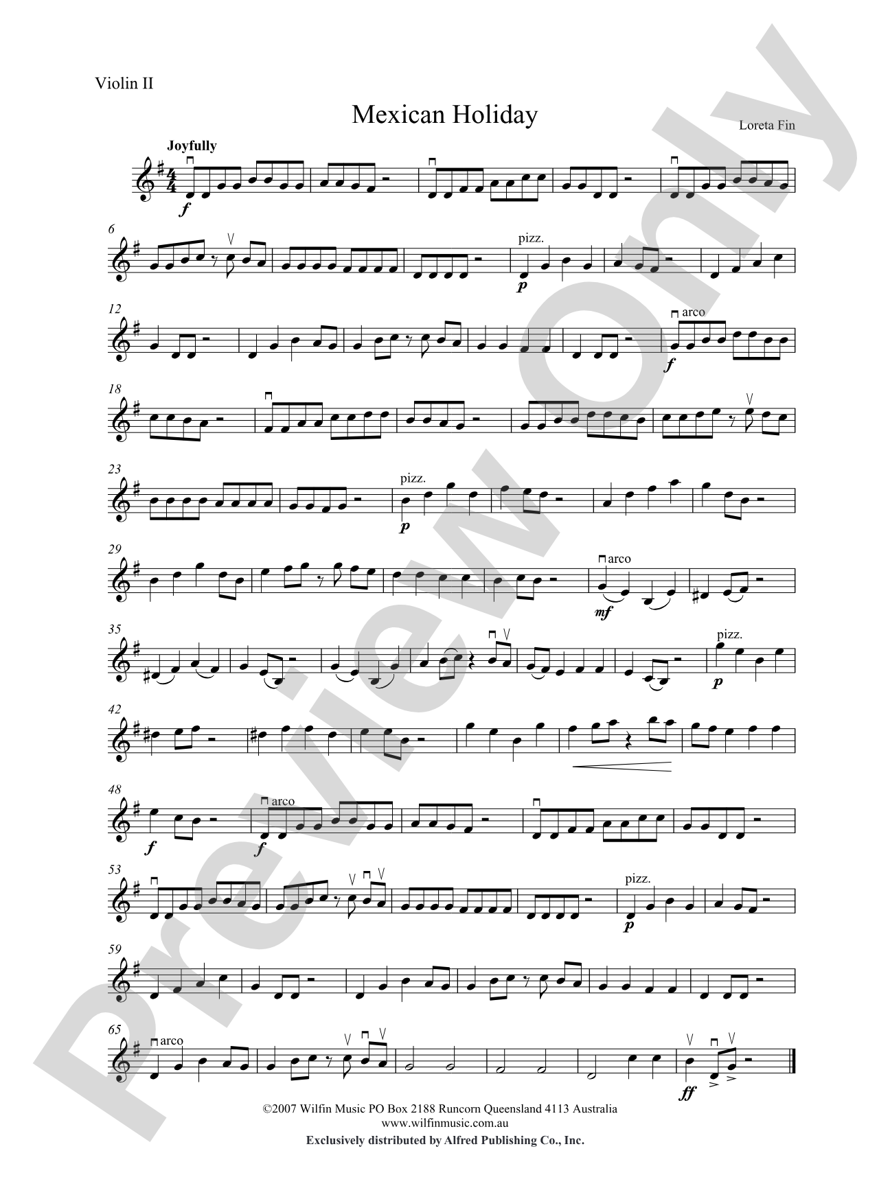 Mexican Holiday: 2nd Violin