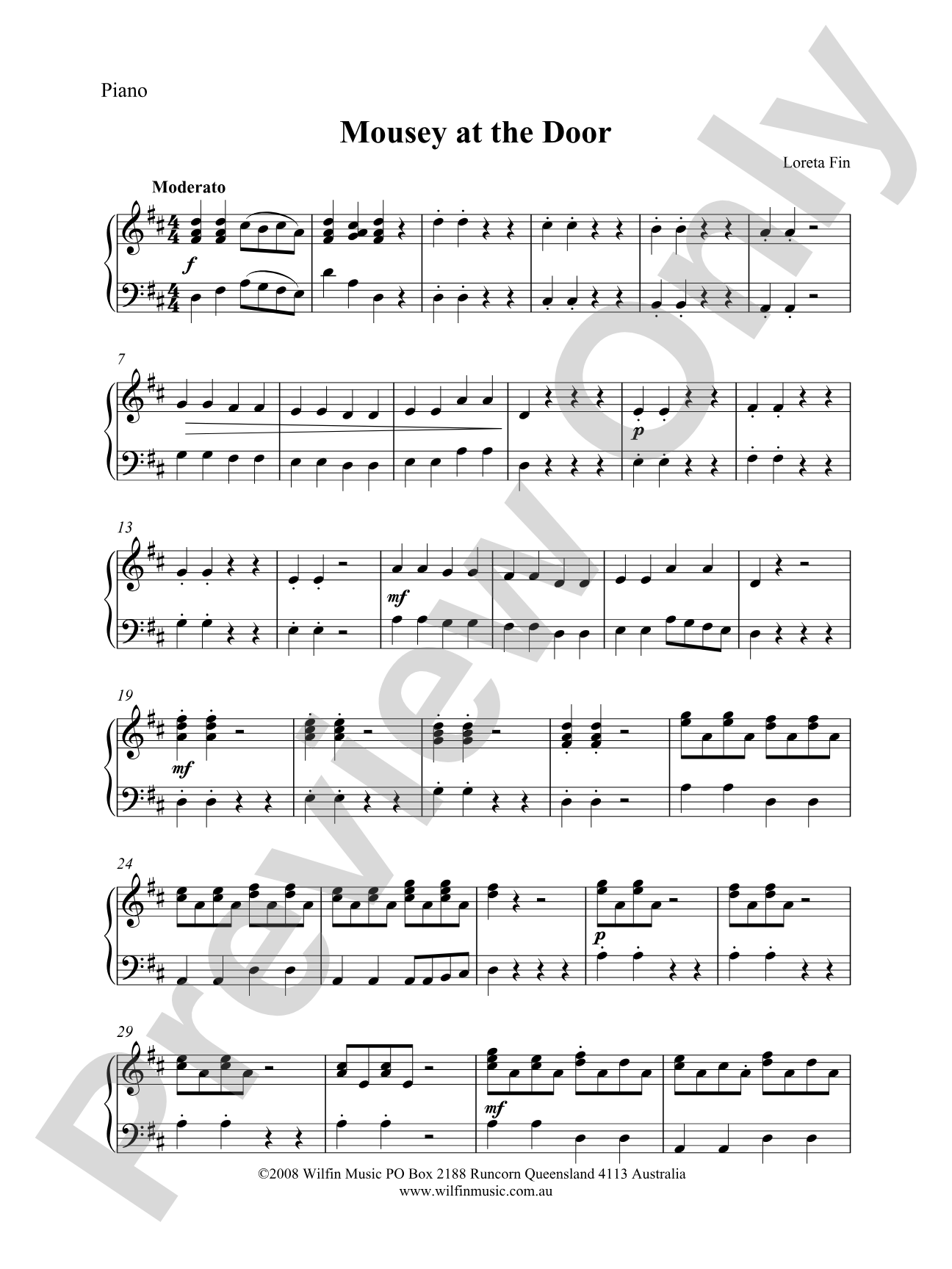 Mousey at the Door: Piano Accompaniment
