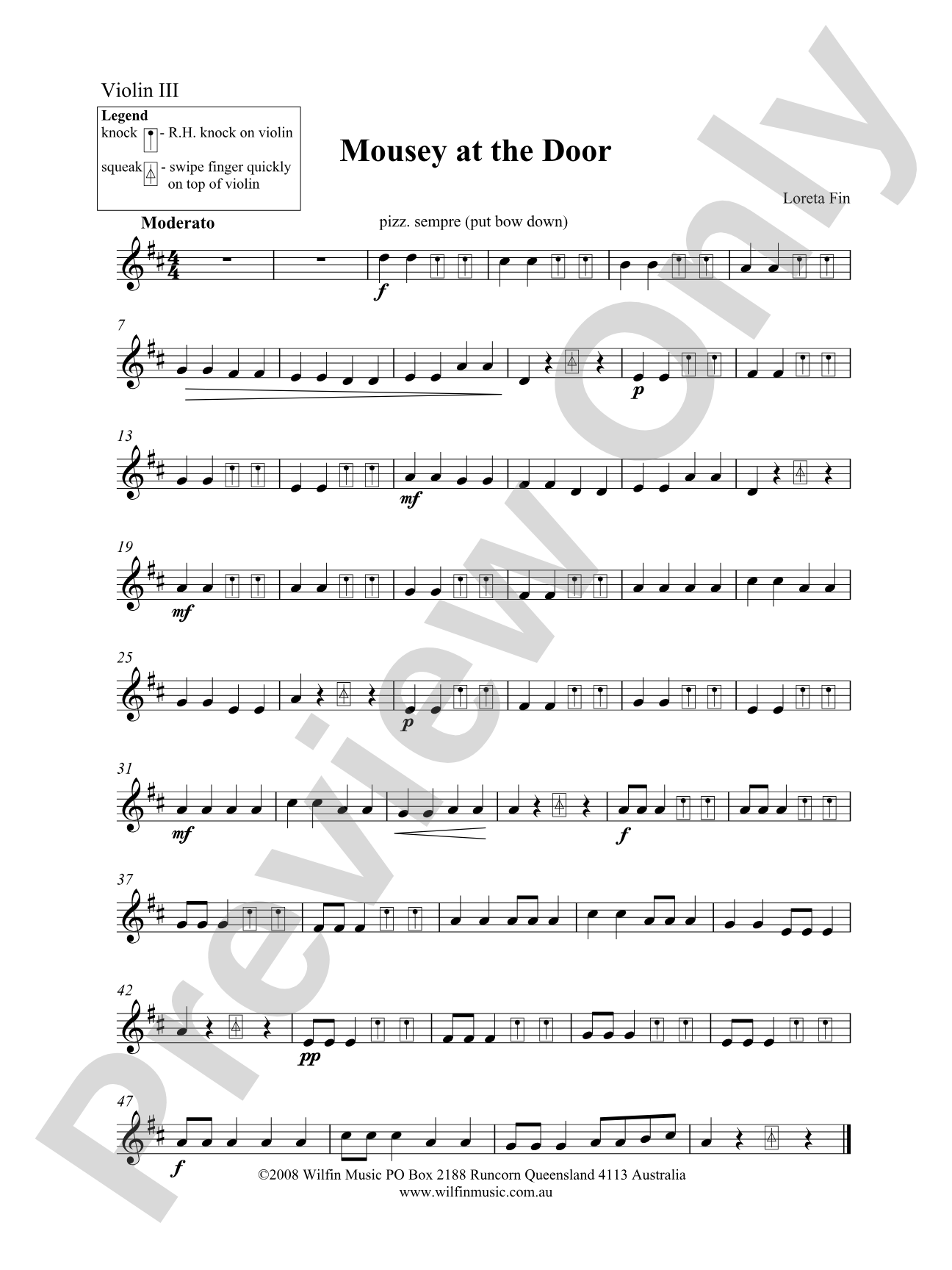 Mousey at the Door: 3rd Violin (Viola [TC])