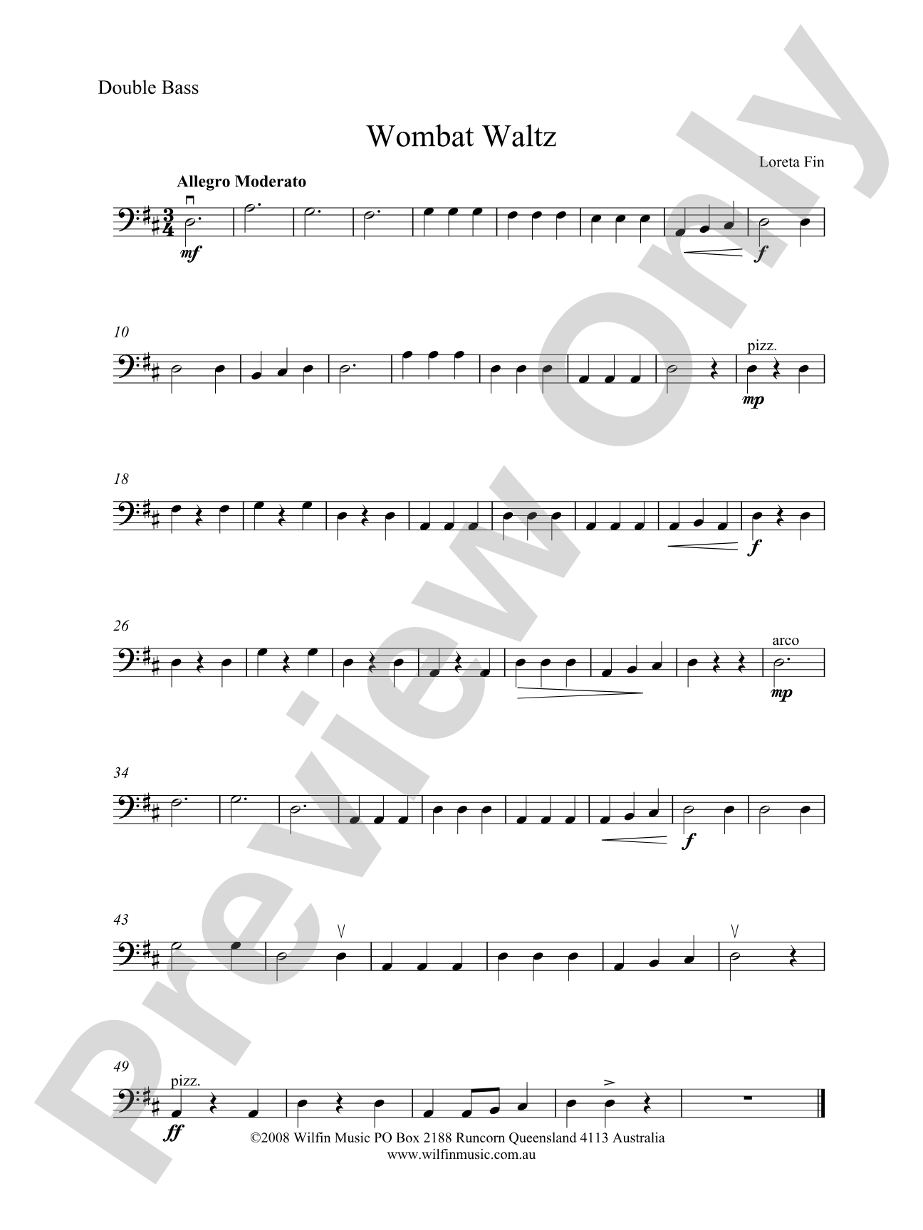 Wombat Waltz: String Bass