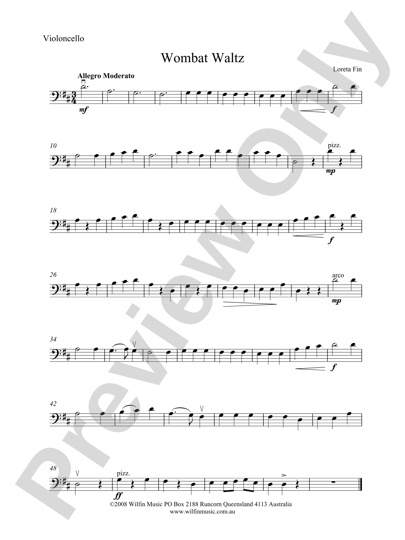 Wombat Waltz: Cello