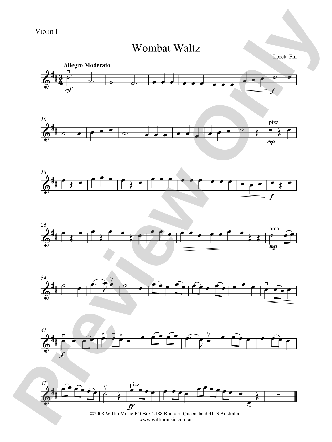 Wombat Waltz: 1st Violin